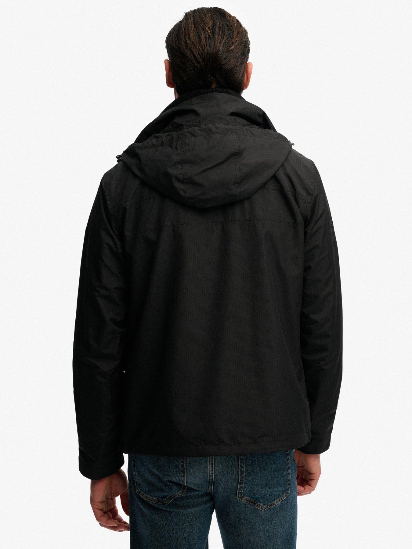 Image 2 of 6 of Superdry Hooded Mountain Windbreaker Jacket - Black