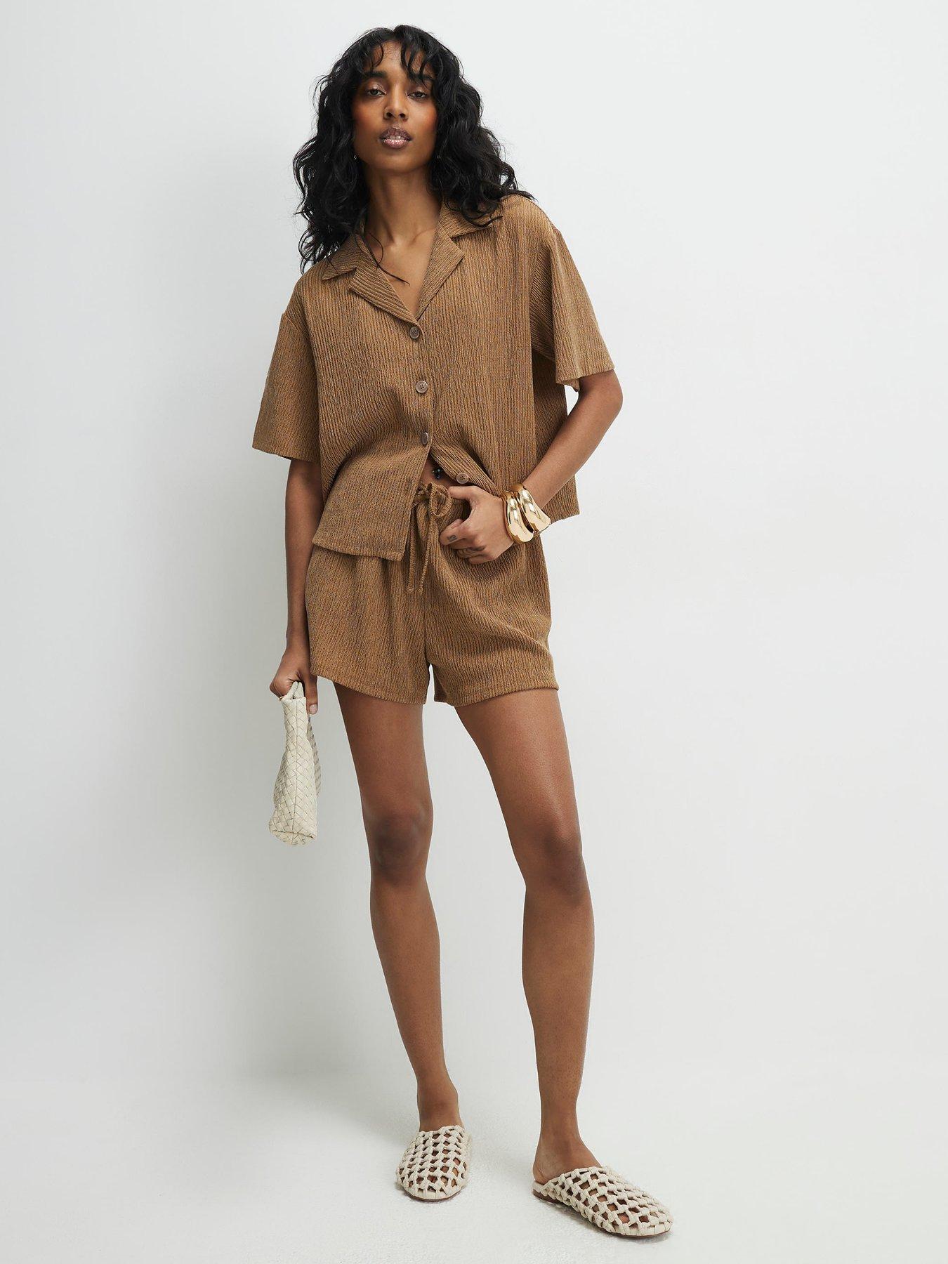  image of river-island-texture-co-ord-short-beige