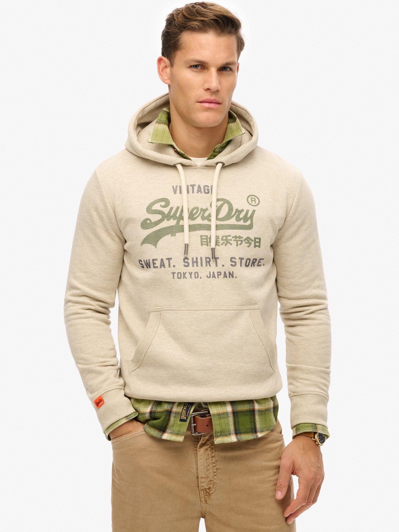 Superdry Superdry Vintage Logo Heritage Relaxed Hoodie - Cream