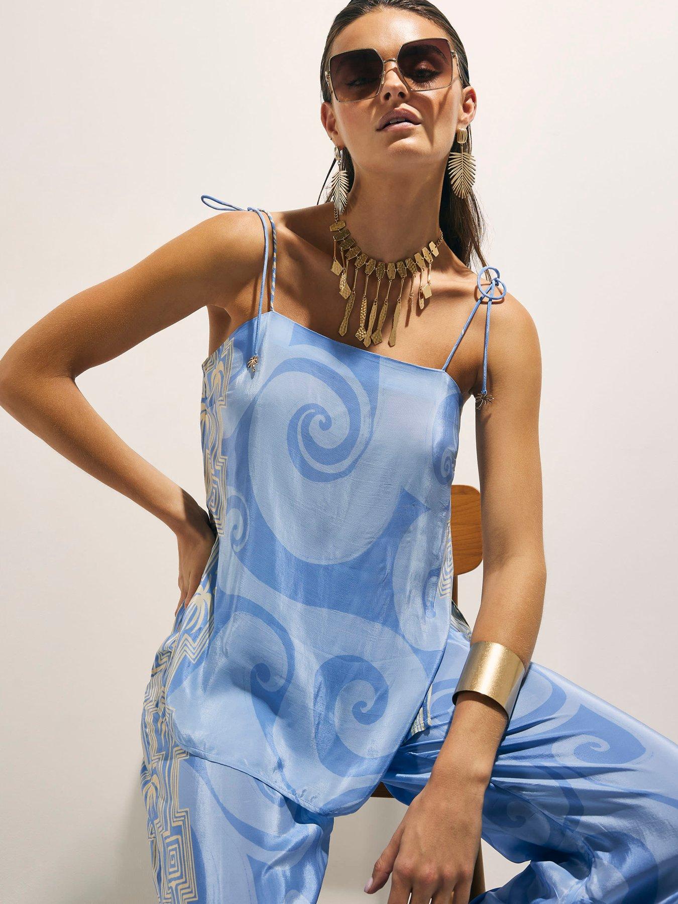 River Island La Mer Palm Cami - Blue