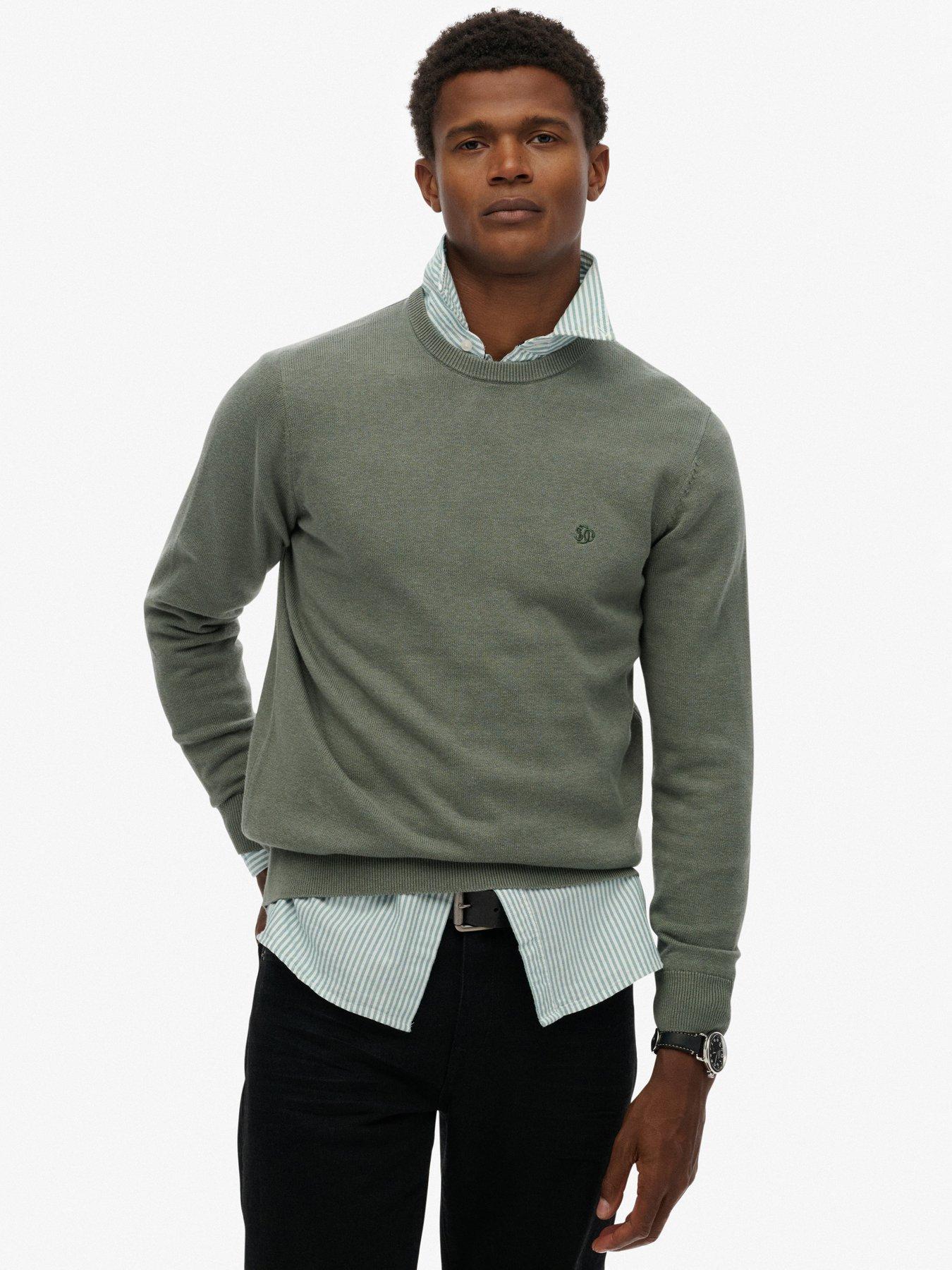Superdry Essentials Cotton Knitted Jumper - Light Green