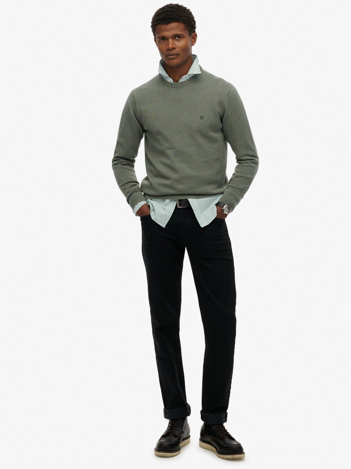 Image 3 of 5 of Superdry Essentials Cotton Knitted Jumper - Light Green