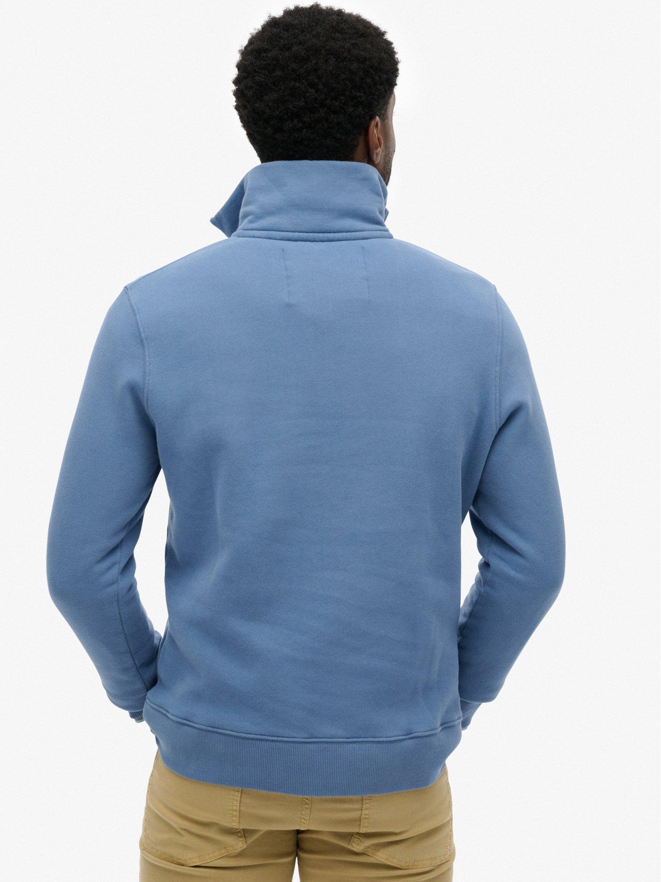 Image 2 of 5 of Superdry Neon Half Zip Sweatshirt - Light Blue