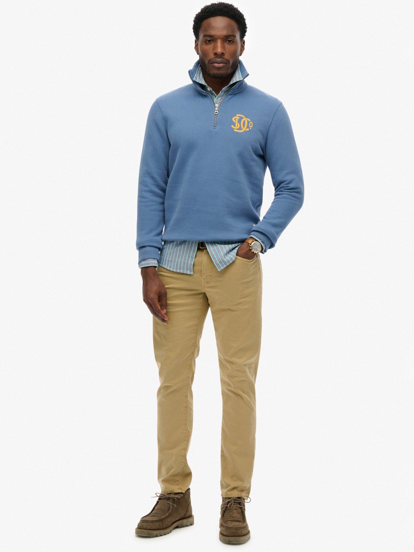 Image 3 of 5 of Superdry Neon Half Zip Sweatshirt - Light Blue