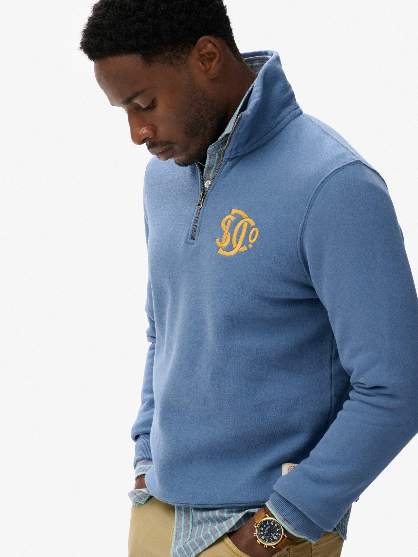 Image 5 of 5 of Superdry Neon Half Zip Sweatshirt - Light Blue