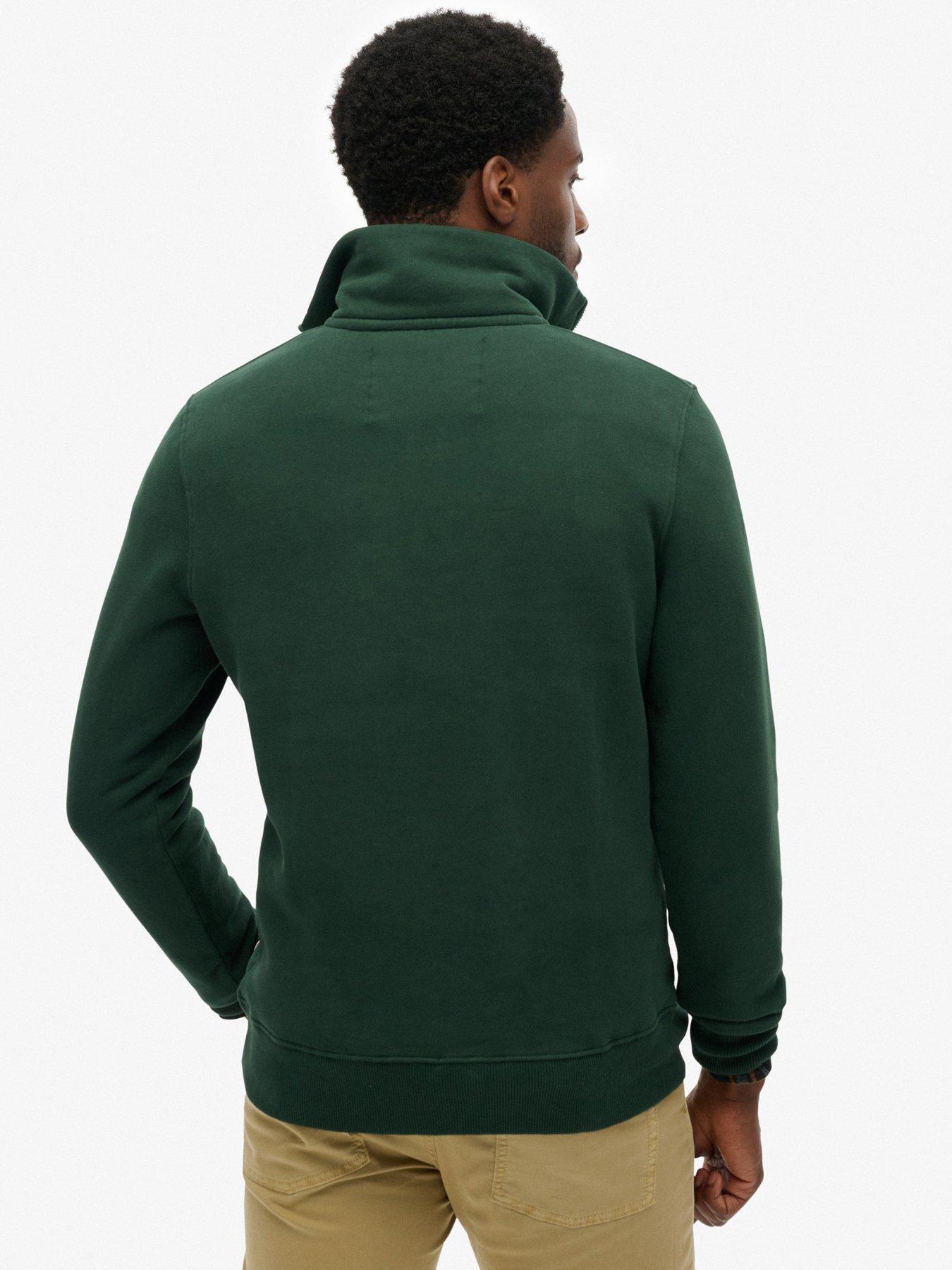 Image 2 of 5 of Superdry Neon Half Zip Sweatshirt - Dark Green