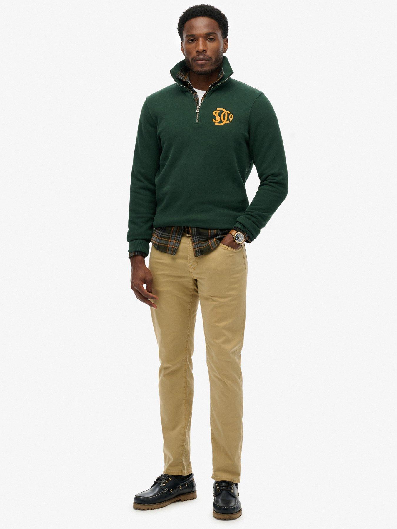 Image 3 of 5 of Superdry Neon Half Zip Sweatshirt - Dark Green