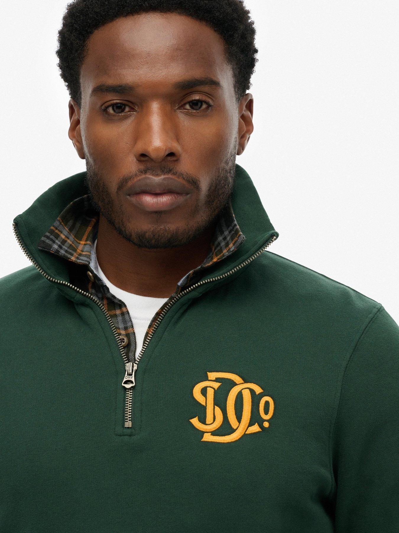 Image 4 of 5 of Superdry Neon Half Zip Sweatshirt - Dark Green