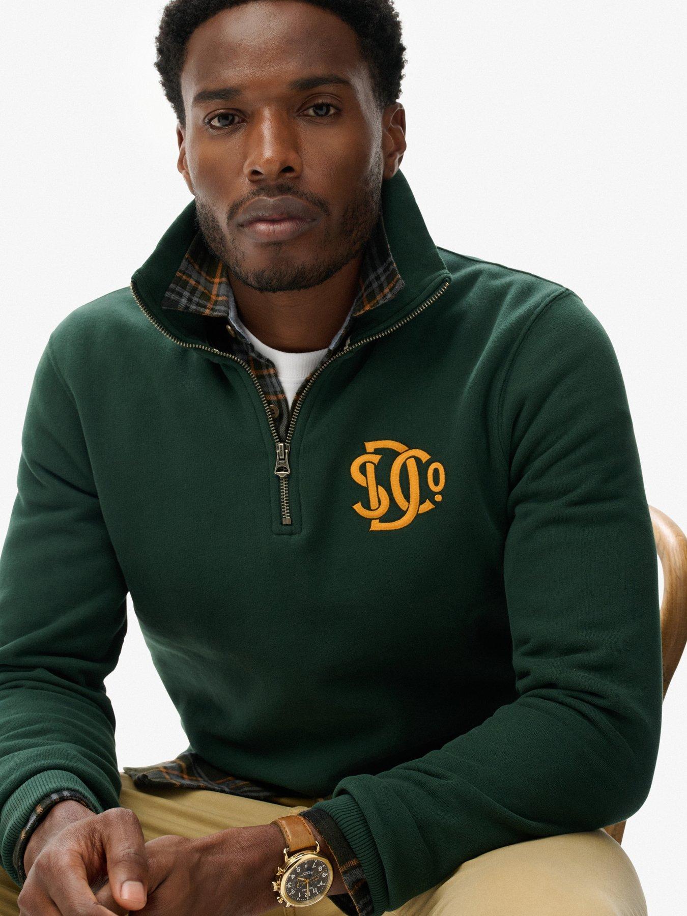Image 5 of 5 of Superdry Neon Half Zip Sweatshirt - Dark Green