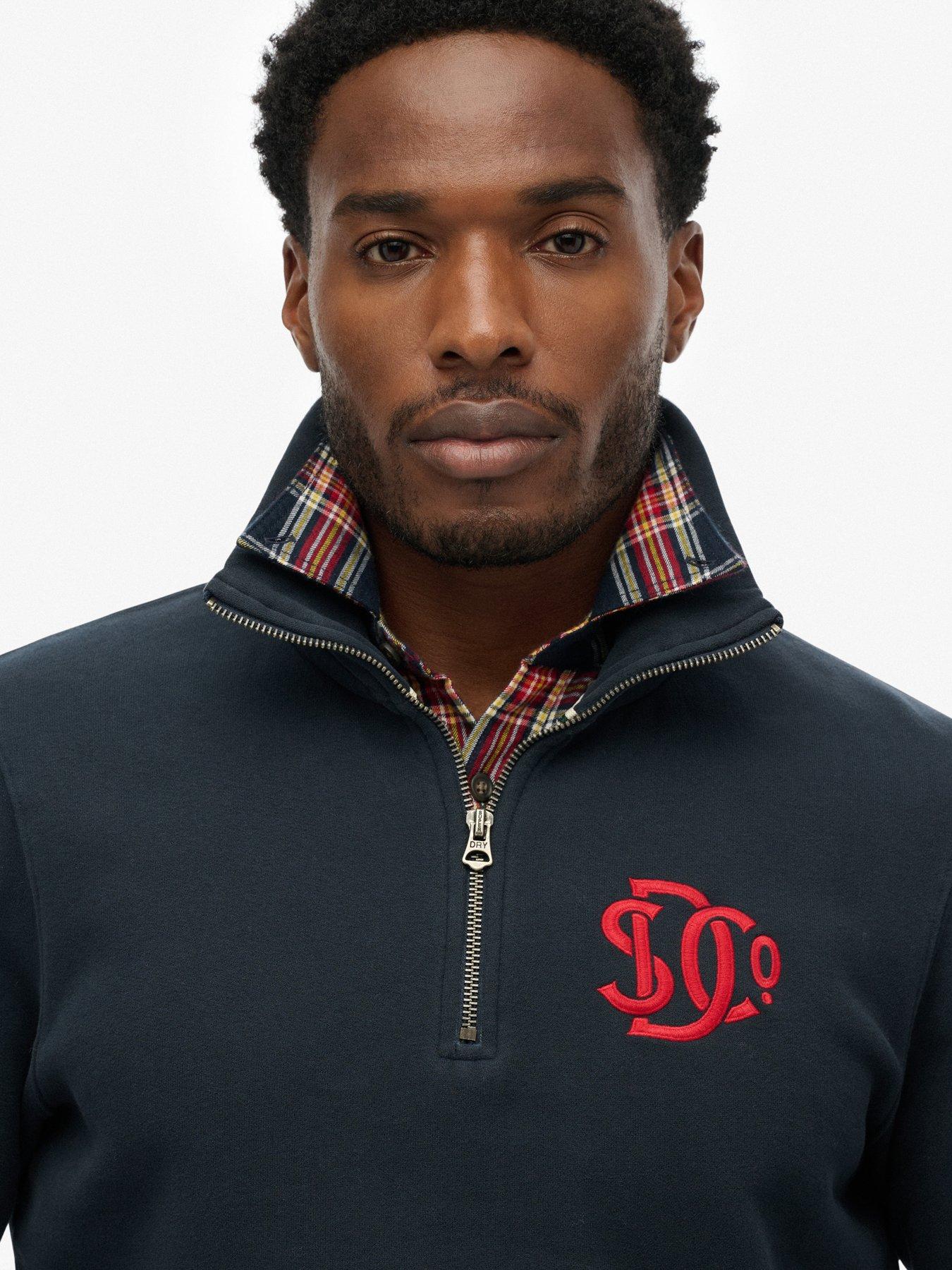 Image 4 of 5 of Superdry SD&amp;Co Neon Half Zip Sweatshirt - Navy