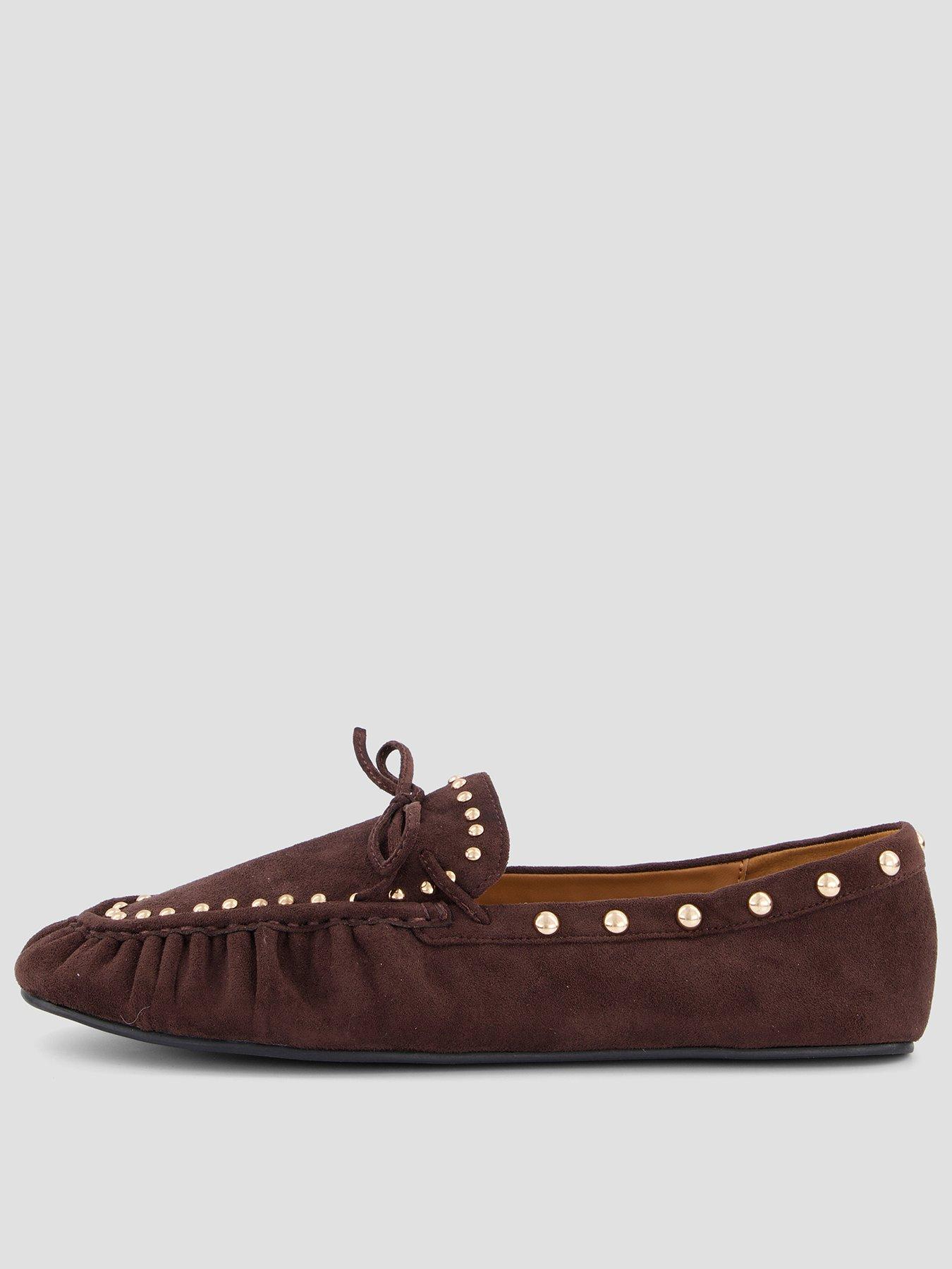 The Very Collection Studded Loafers - Brown