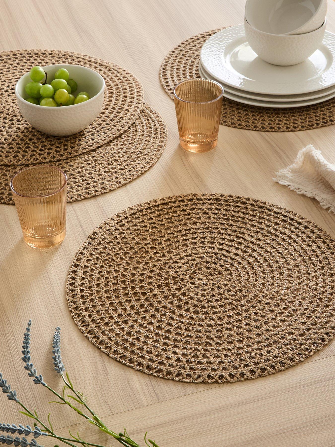 The Very Collection Set Of 4 Pp/jute Round Placemats