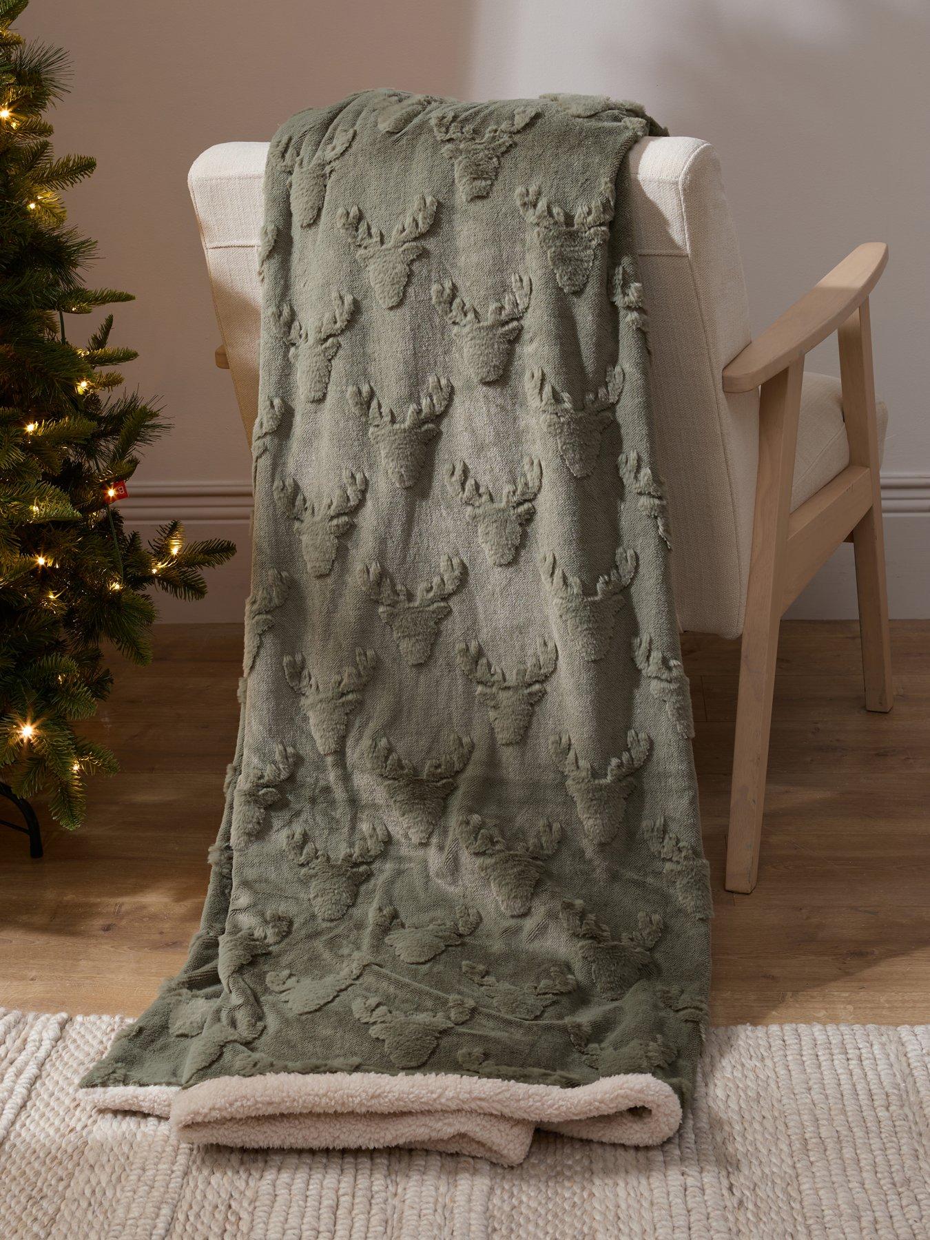 Image 1 of 7 of The Very Collection Stag Faux Fur Throw 150x200cm