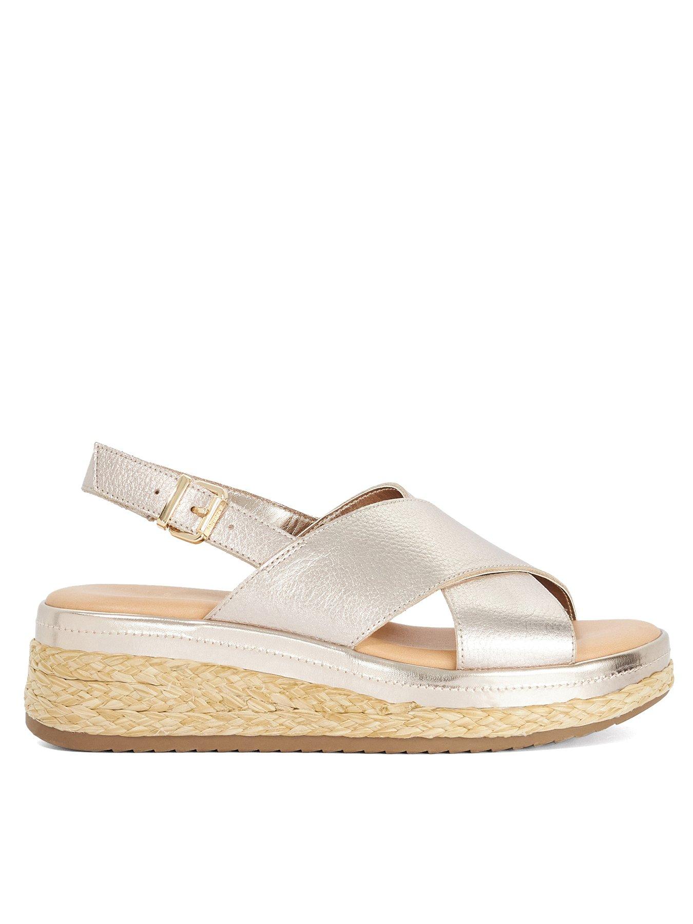  image of dune-london-kiya-crossover-strap-sandal-gold