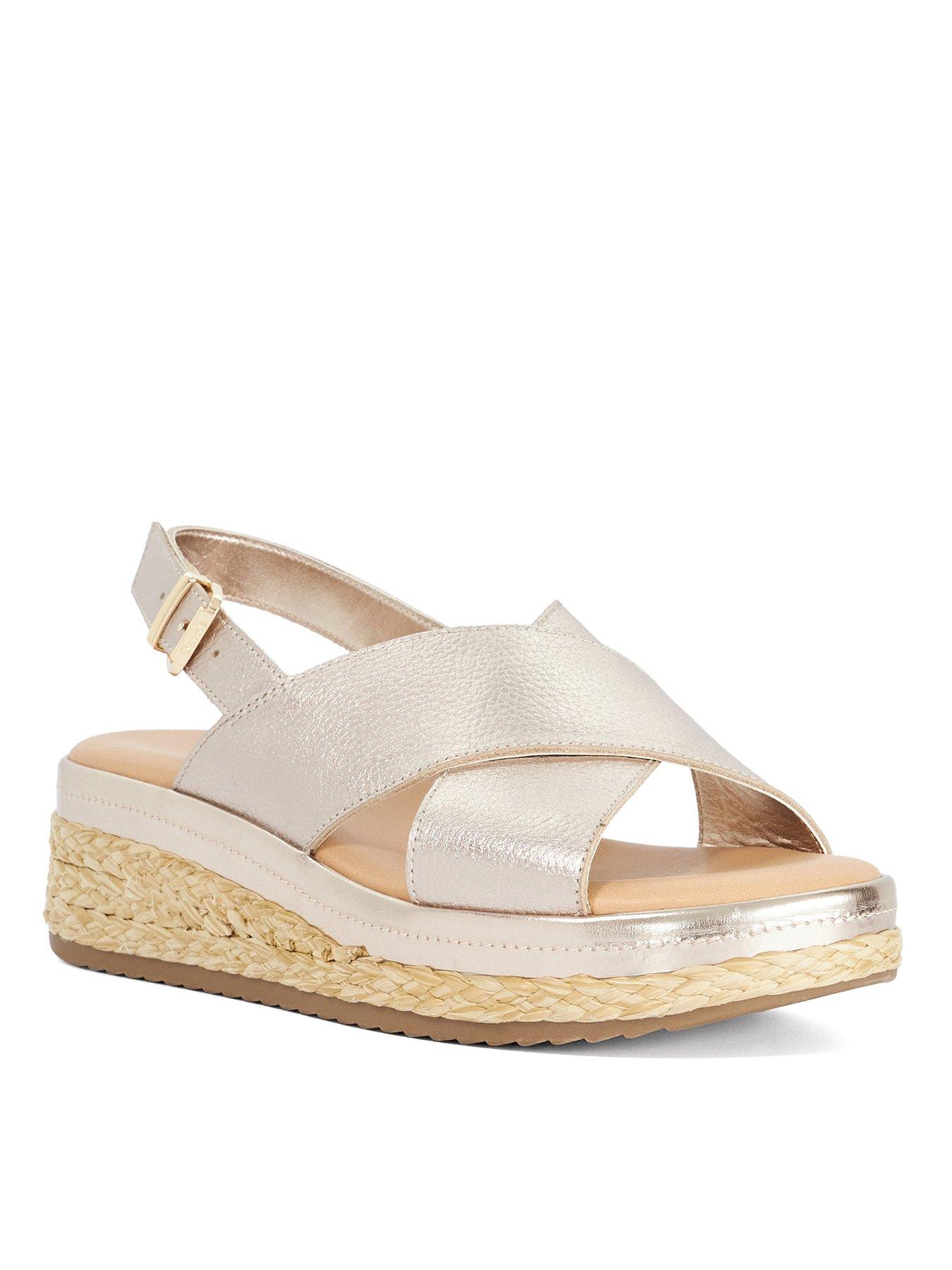  image of dune-london-kiya-crossover-strap-sandal-gold
