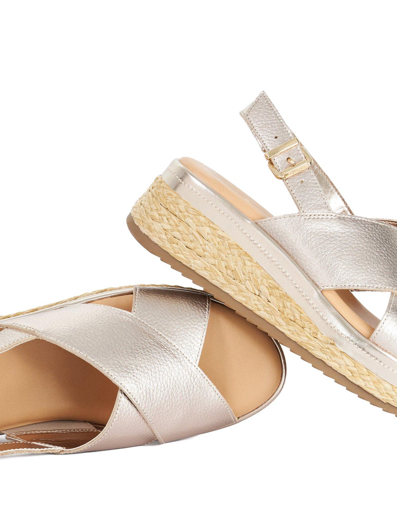  image of dune-london-kiya-crossover-strap-sandal-gold