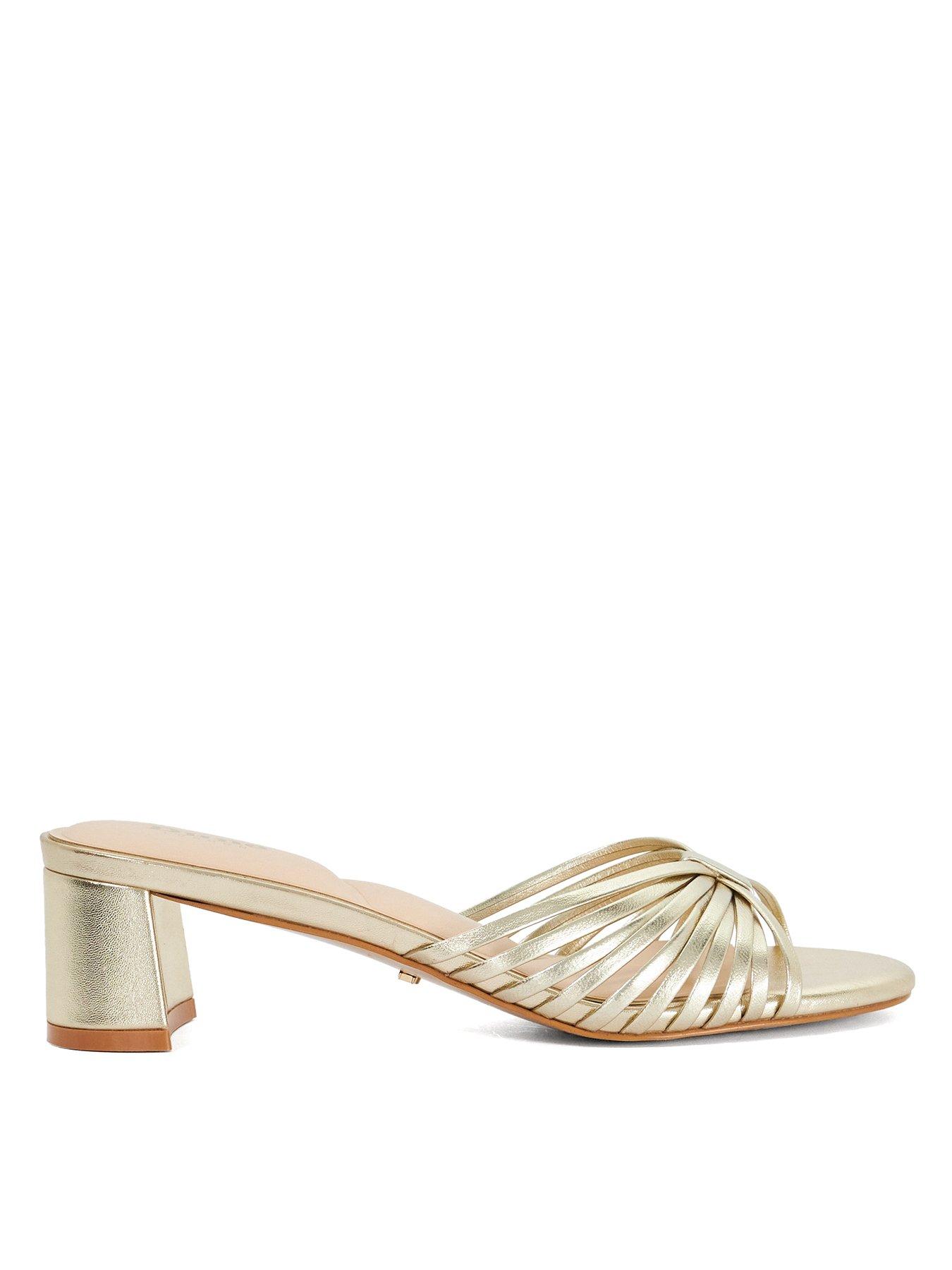 Dune London Maggies Ankle Cuff Detail Heeled Sandals - Gold