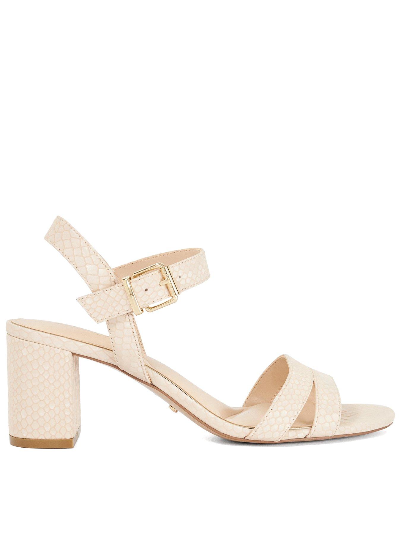 Dune London Merisa Block-Heeled Sandals - Cream