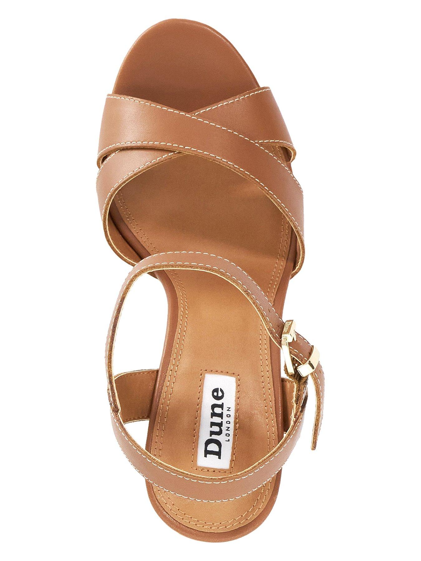  image of dune-london-monique-platform-block-heel-tan