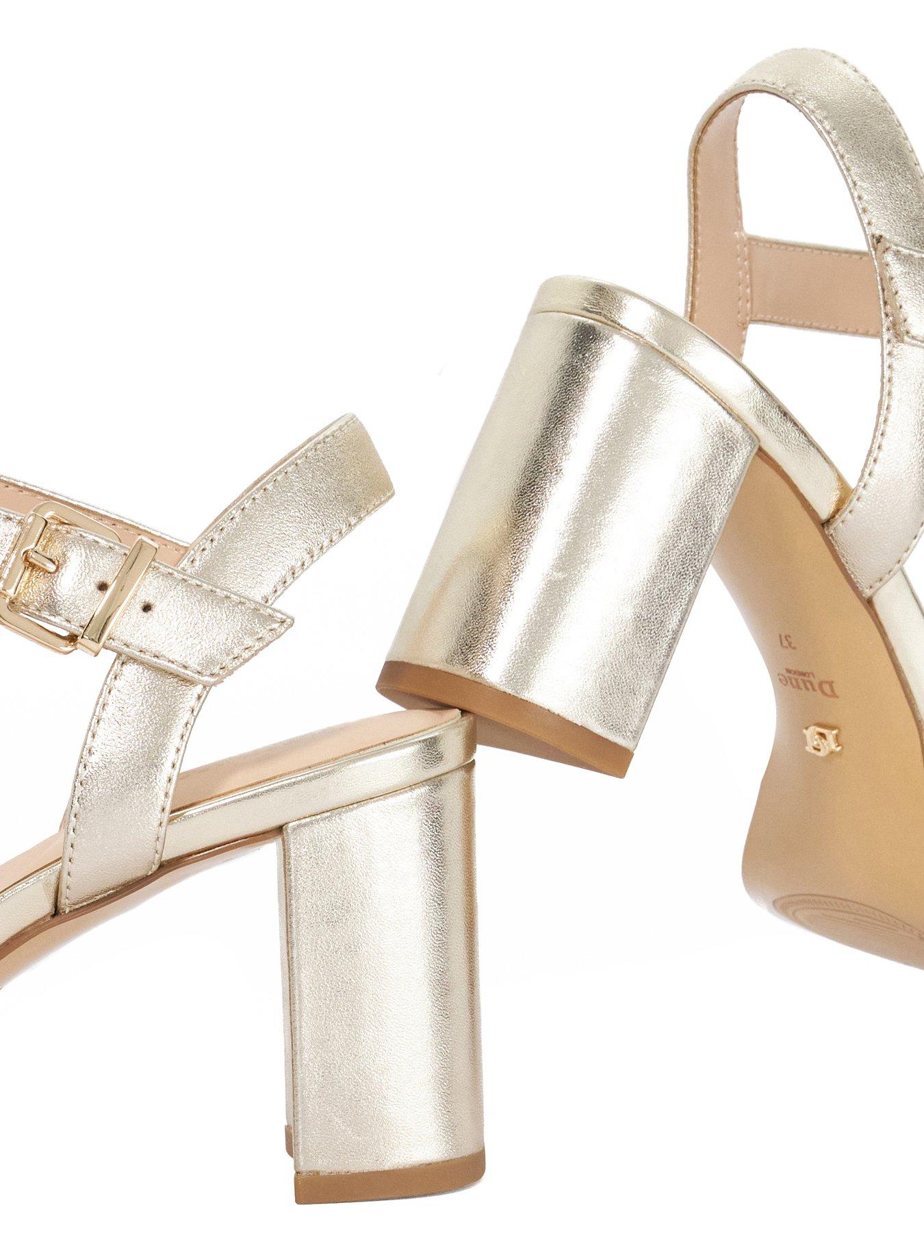 Image 5 of 5 of Dune London Manifesting Block Heel Sandals - Gold