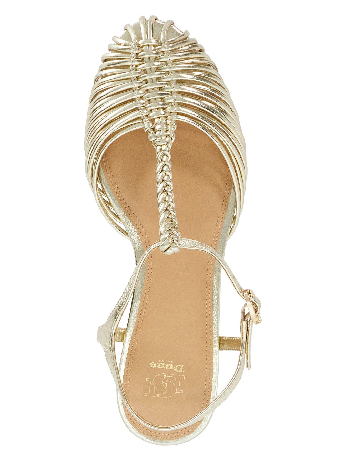 Image 4 of 6 of Dune London Harmoni Flower Corsage Ballerina - Gold