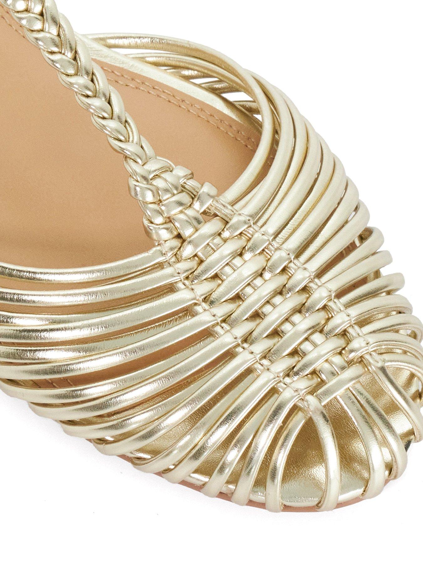 Image 5 of 6 of Dune London Harmoni Flower Corsage Ballerina - Gold