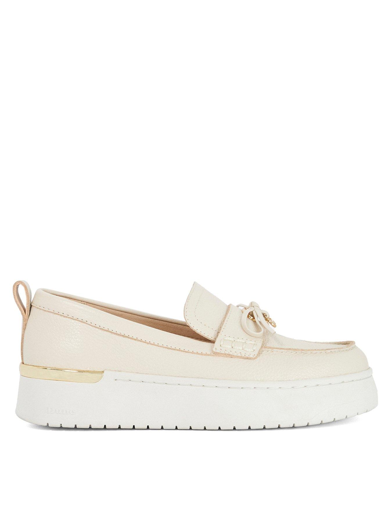 image of dune-london-glide-flatform-casual-loafer-white