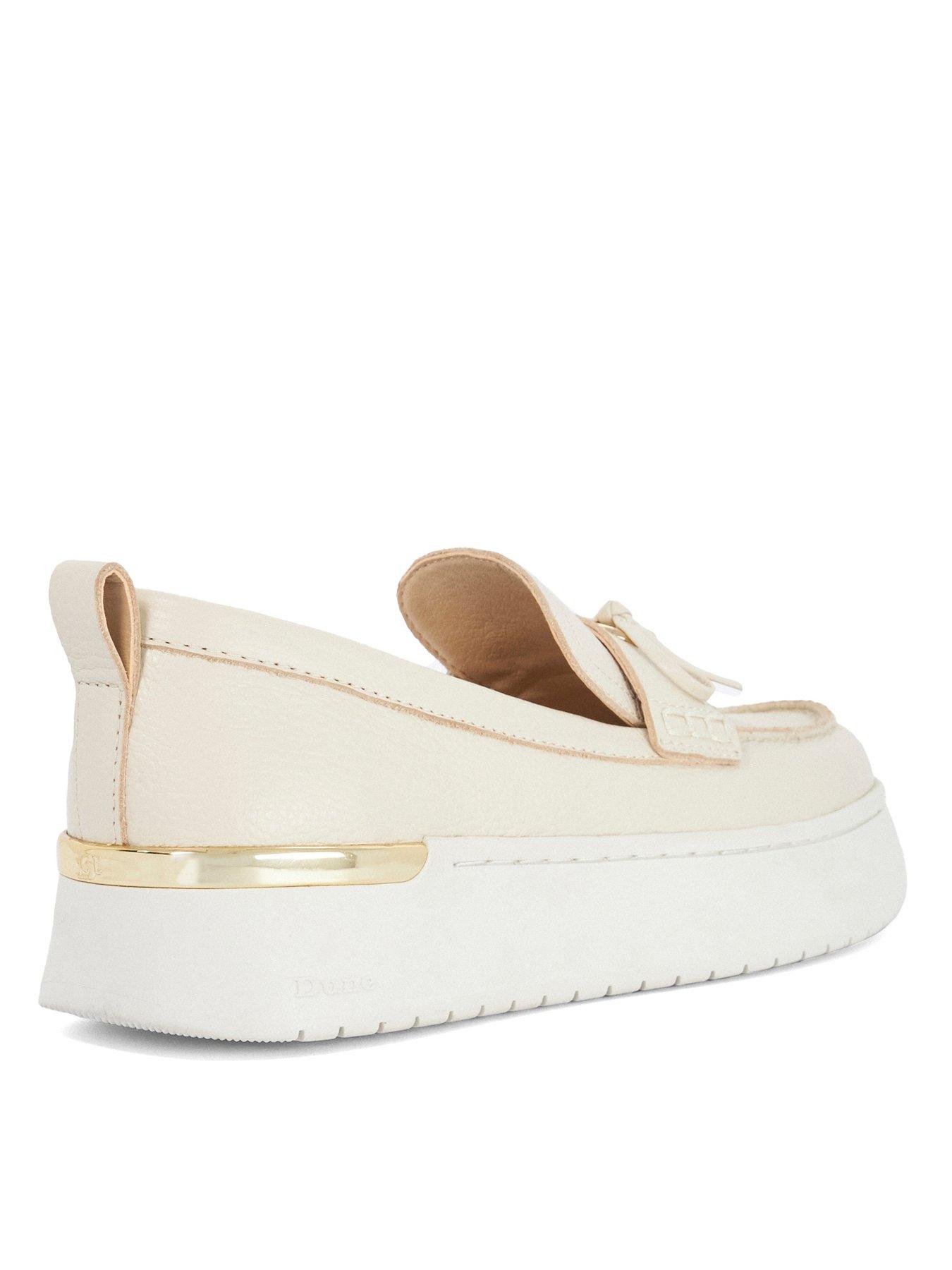  image of dune-london-glide-flatform-casual-loafer-white