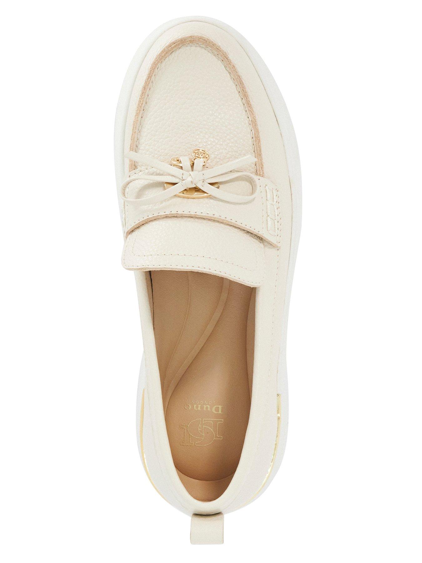  image of dune-london-glide-flatform-casual-loafer-white