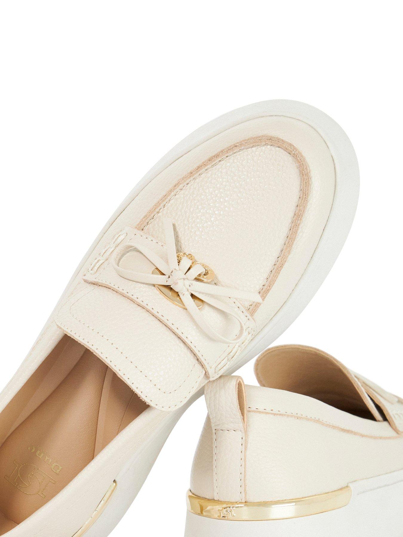 image of dune-london-glide-flatform-casual-loafer-white