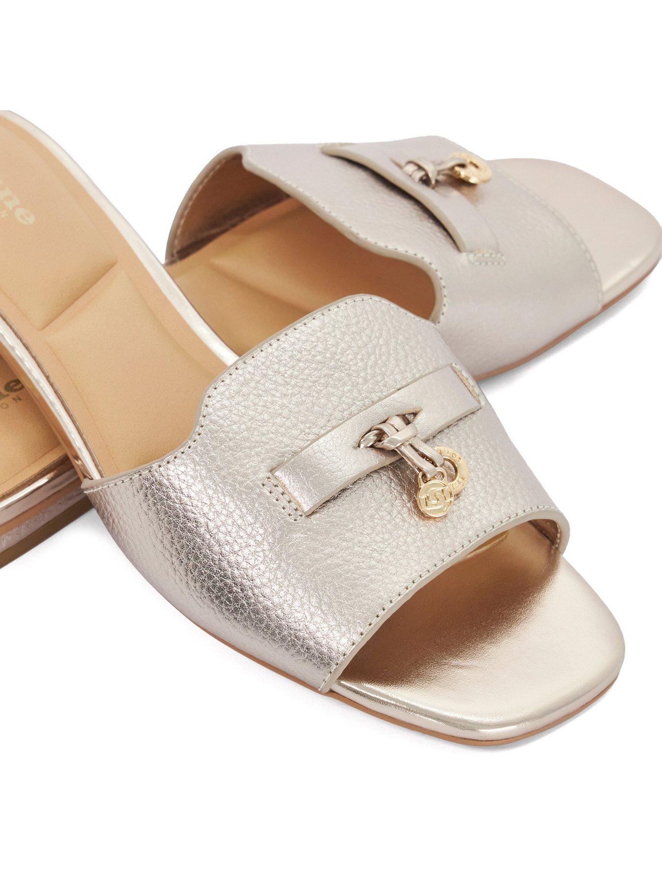  image of dune-london-lindo-flat-sandal-gold