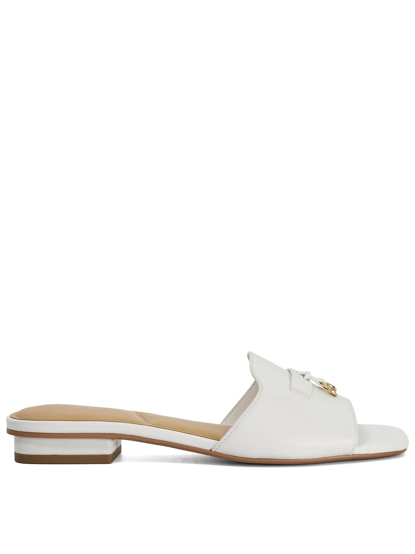 Dune London Lindo Flat Sandal - White