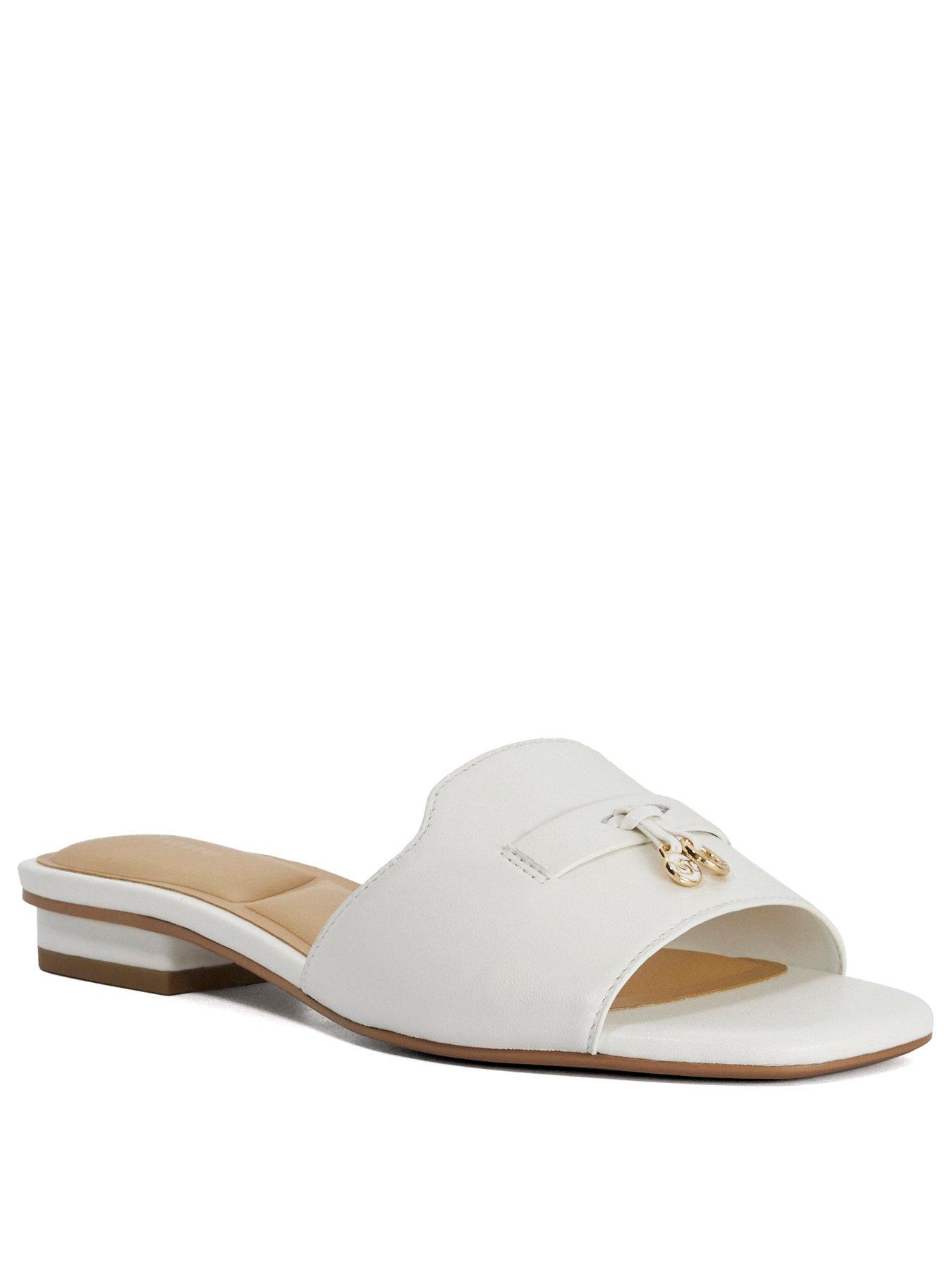 stillFront image of dune-london-lindo-flat-sandal-white