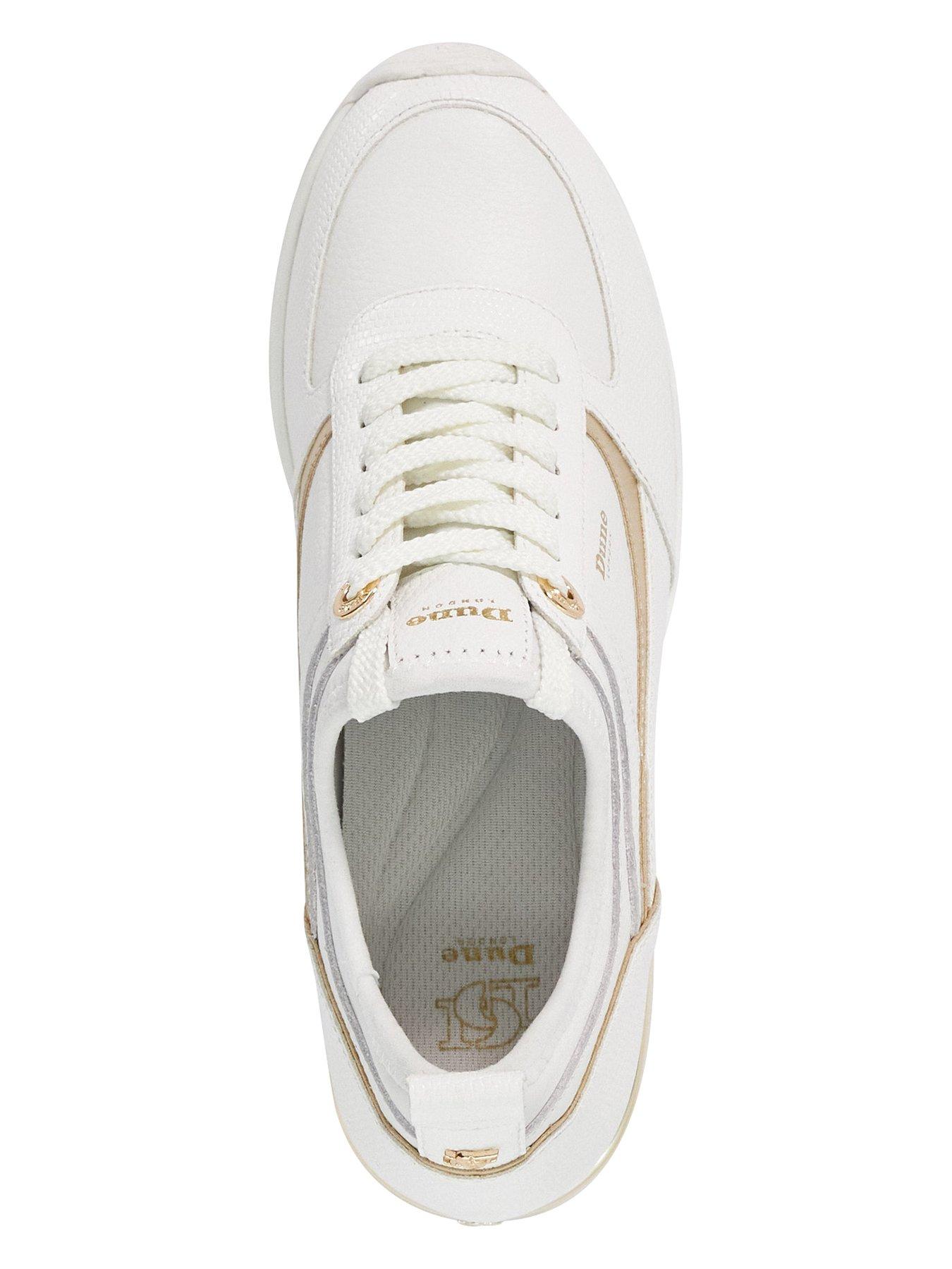  image of dune-london-elarah-trainer-wedge-white