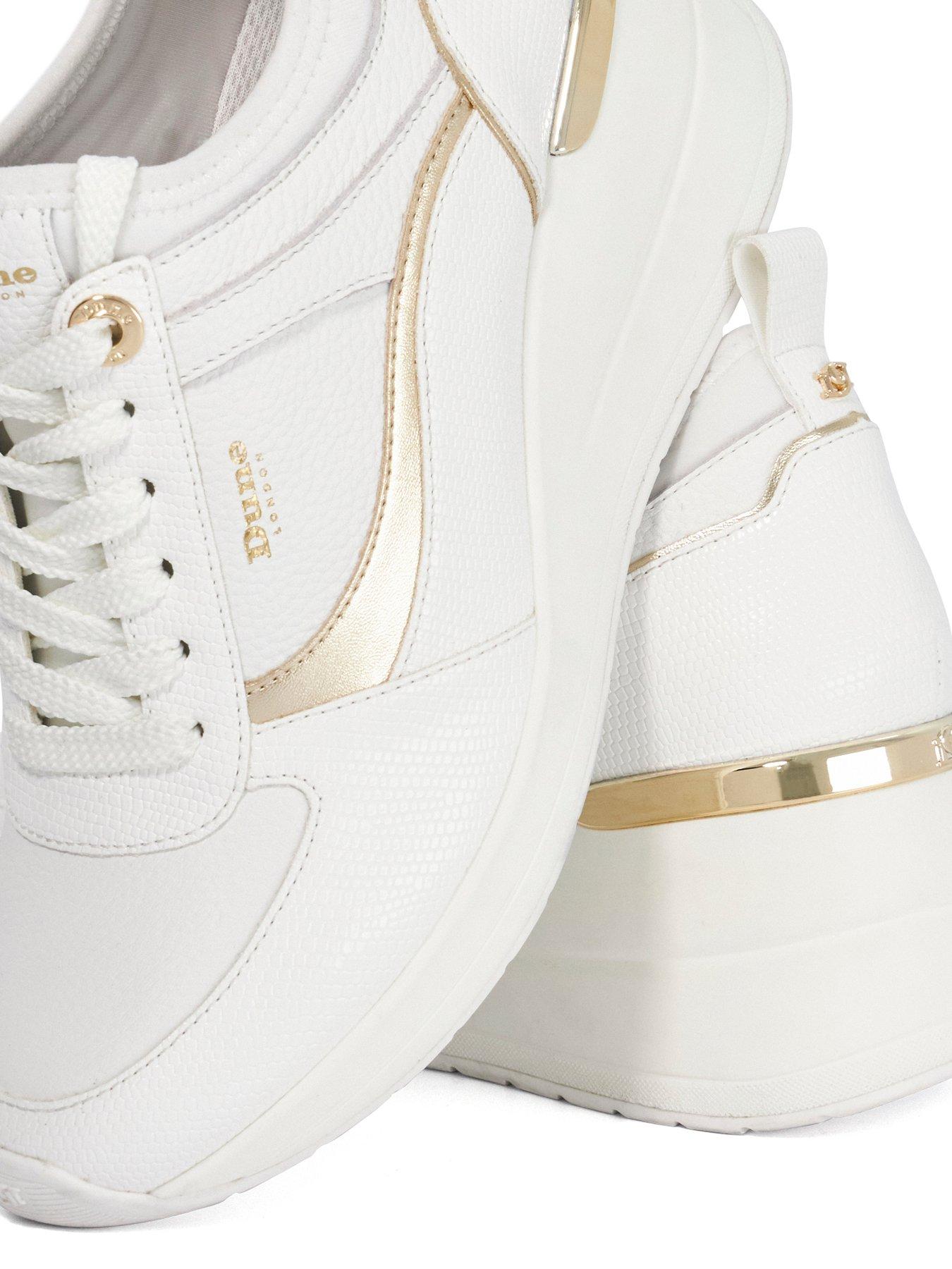  image of dune-london-elarah-trainer-wedge-white