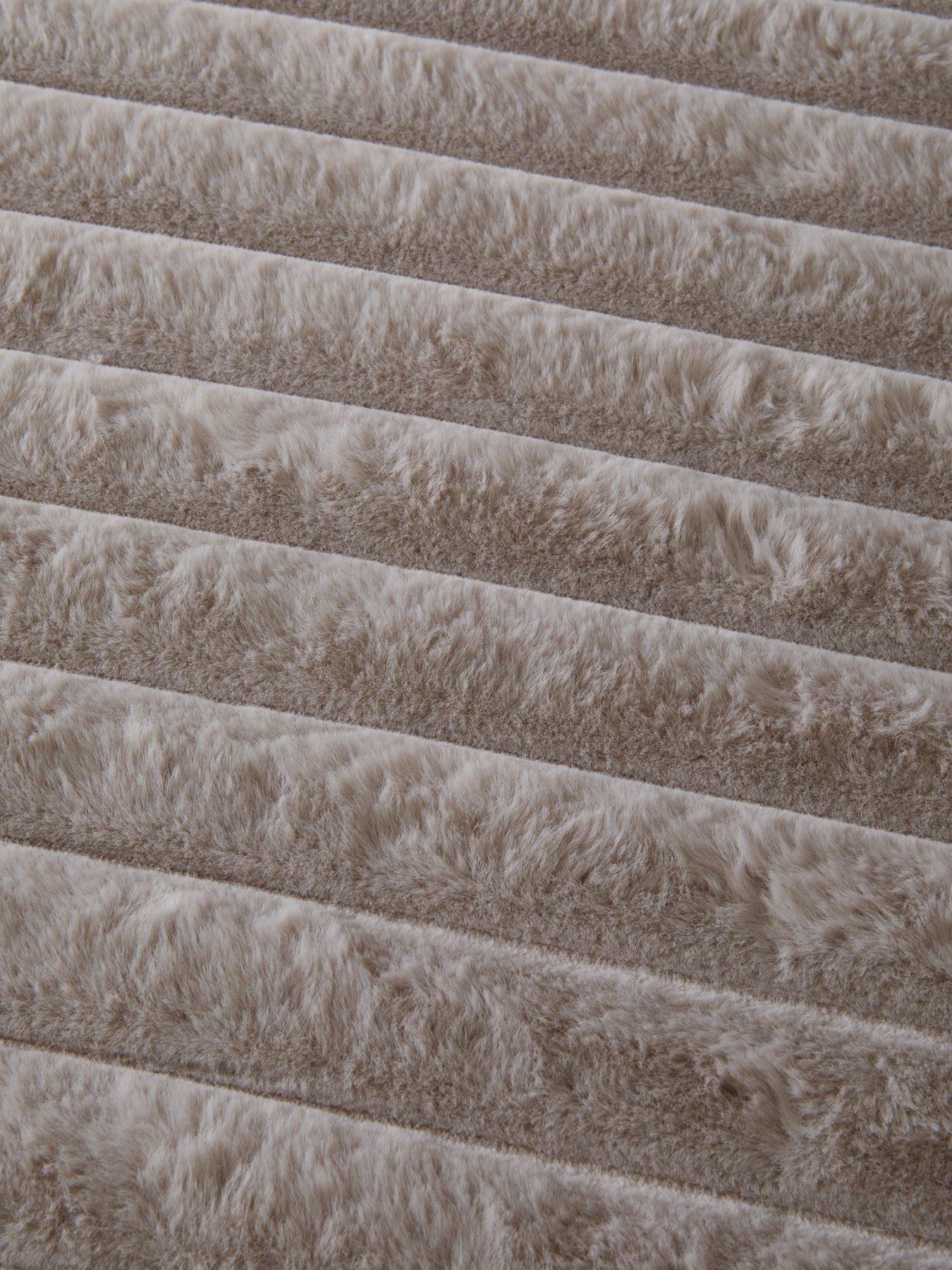 Image 5 of 6 of The Very Collection Ribbed Faux Fur Duvet Set - Grey