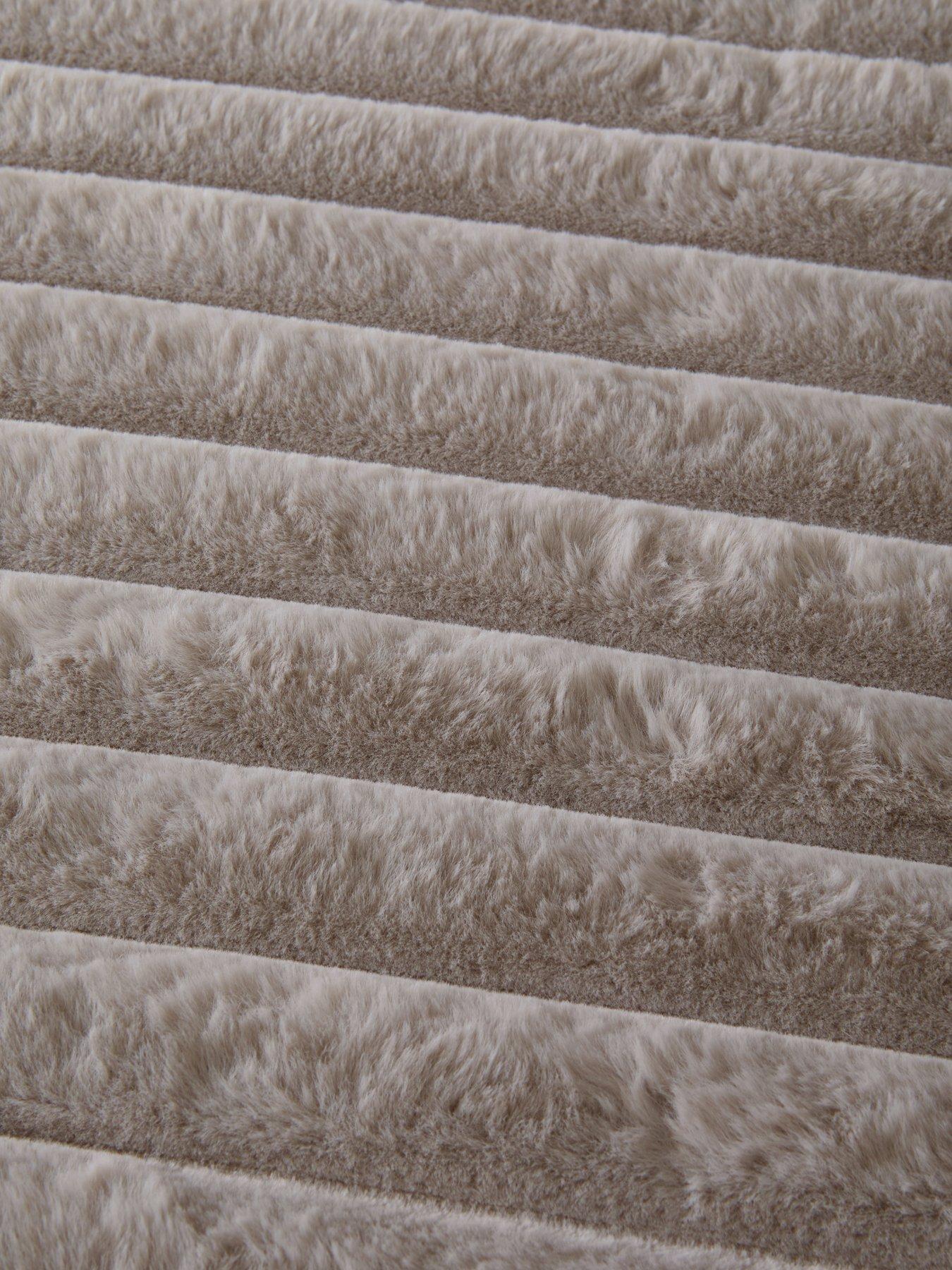 Image 6 of 6 of The Very Collection Ribbed Faux Fur Duvet Set - Grey