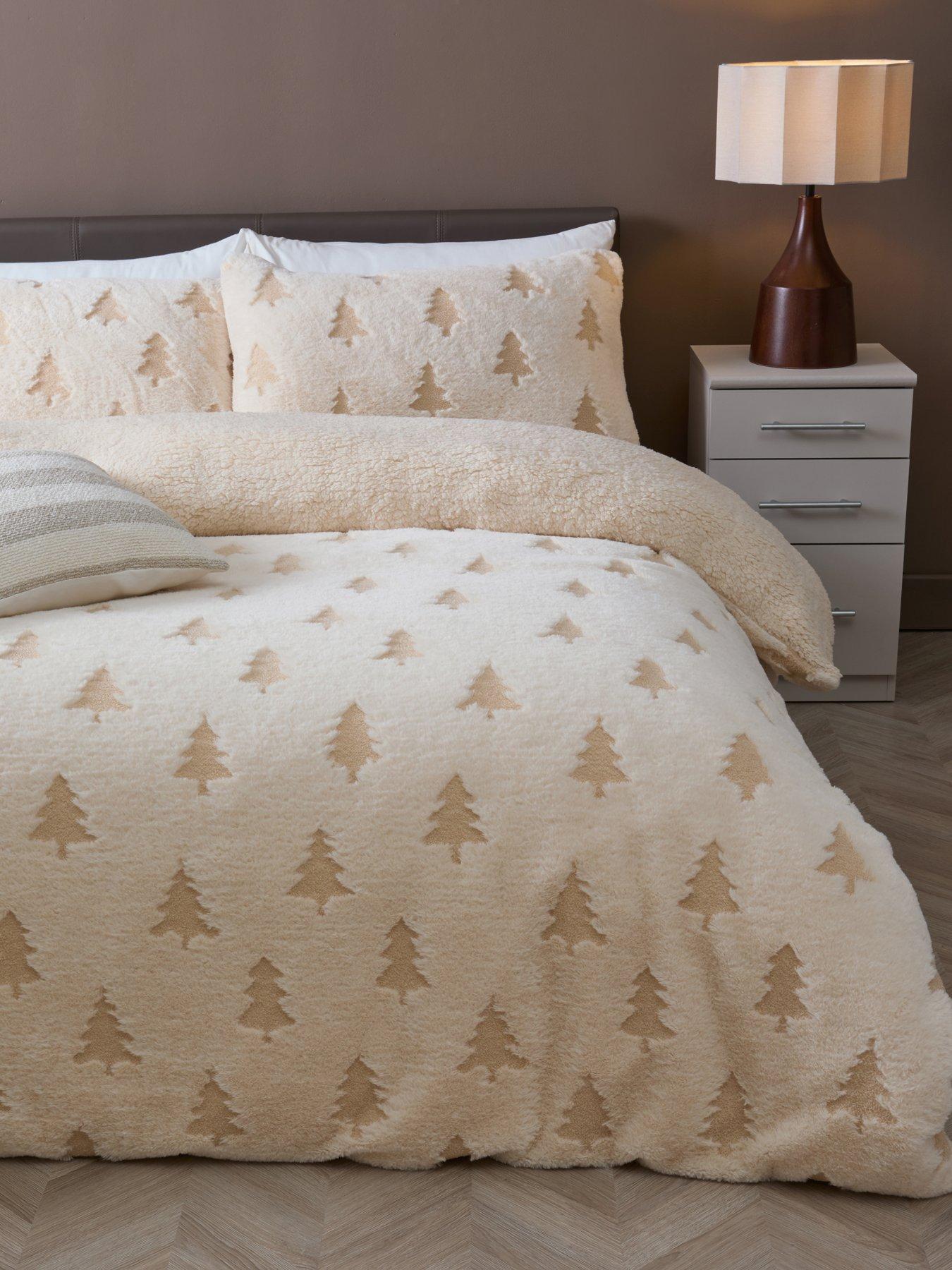 Image 1 of 5 of The Very Collection Cosy Christmas Tree Duvet Set - Beige