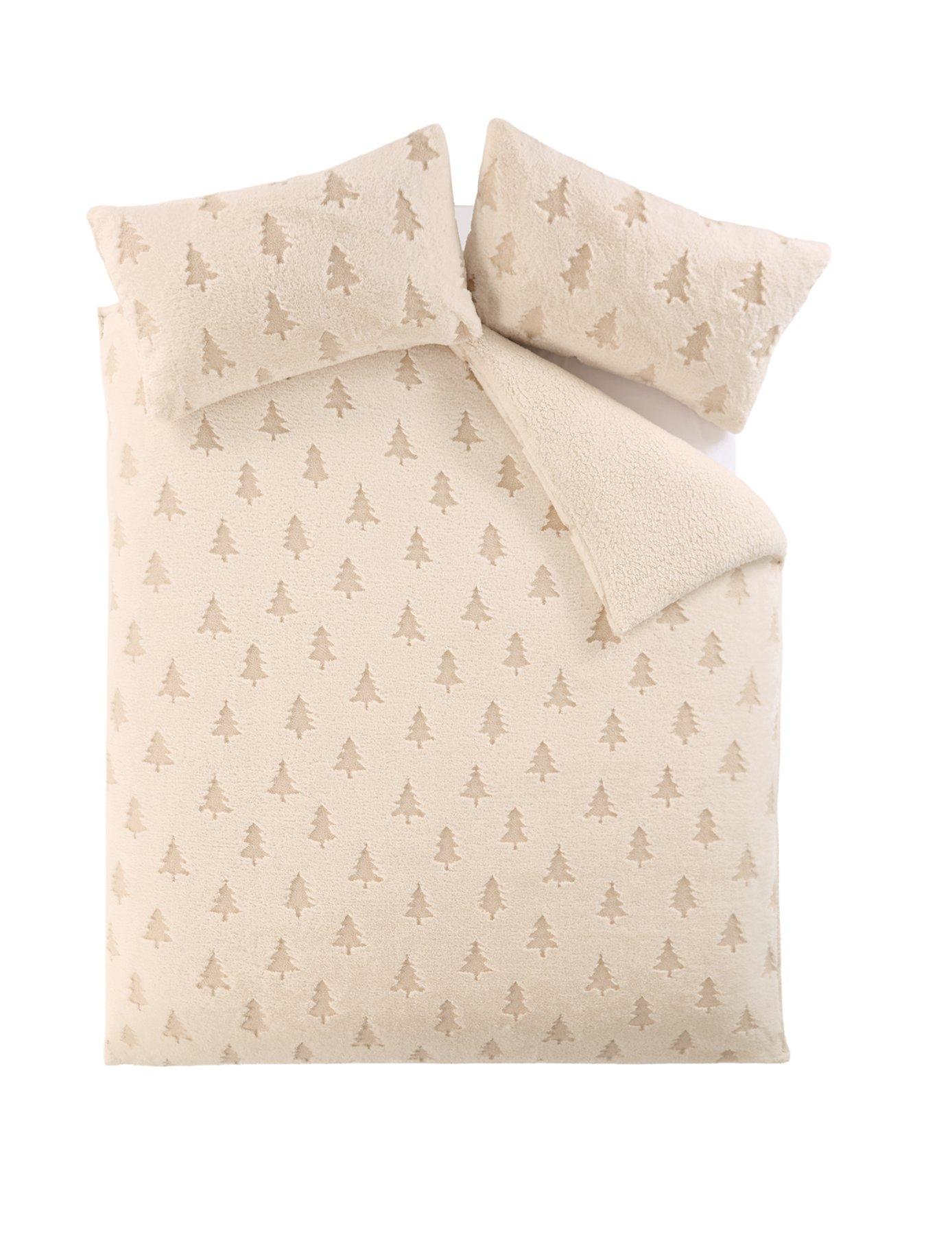 Image 2 of 5 of The Very Collection Cosy Christmas Tree Duvet Set - Beige
