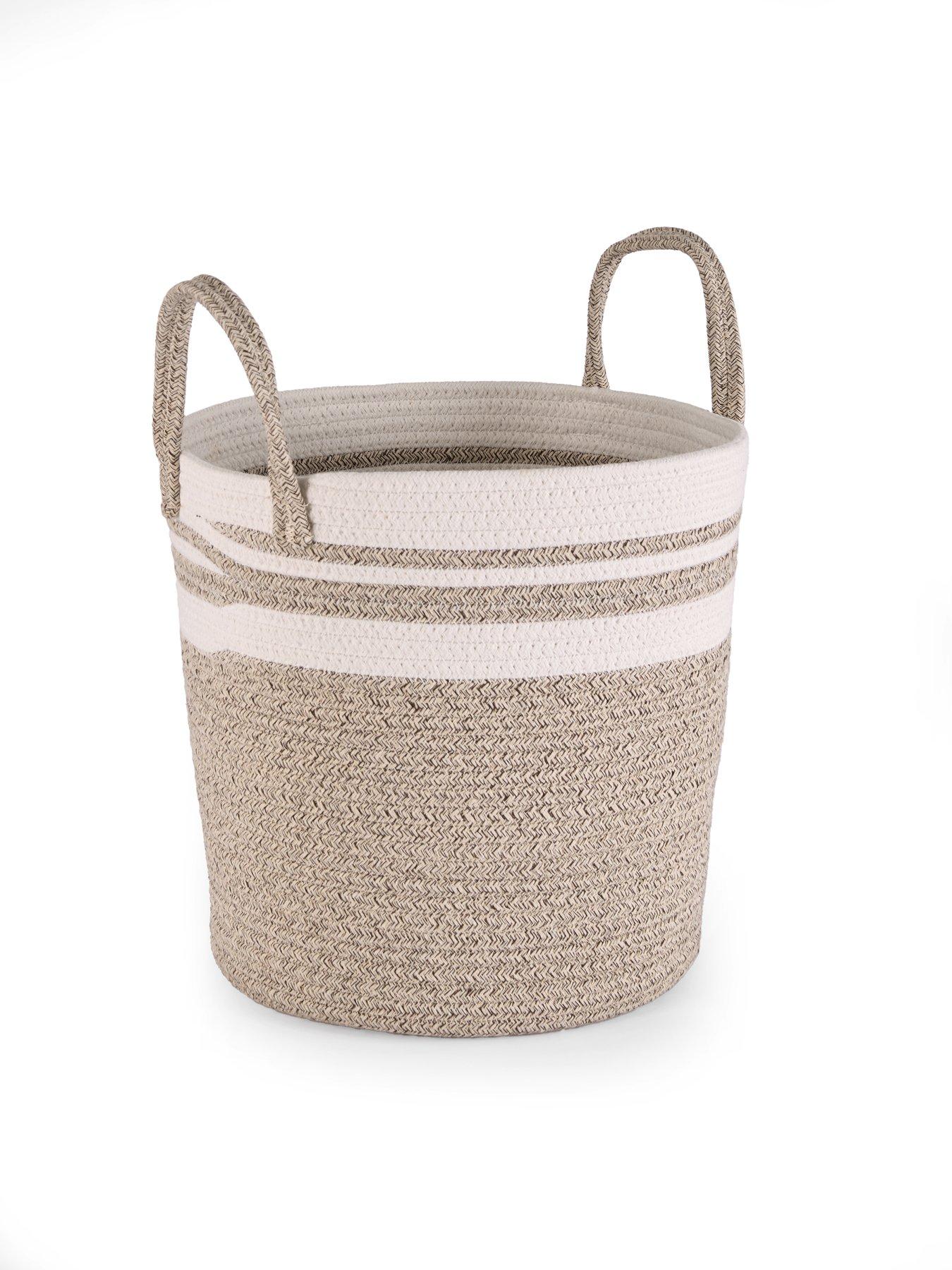 Image 3 of 8 of The Very Collection Set Of 2 Two Tone Cotton Rope Storages With Handle