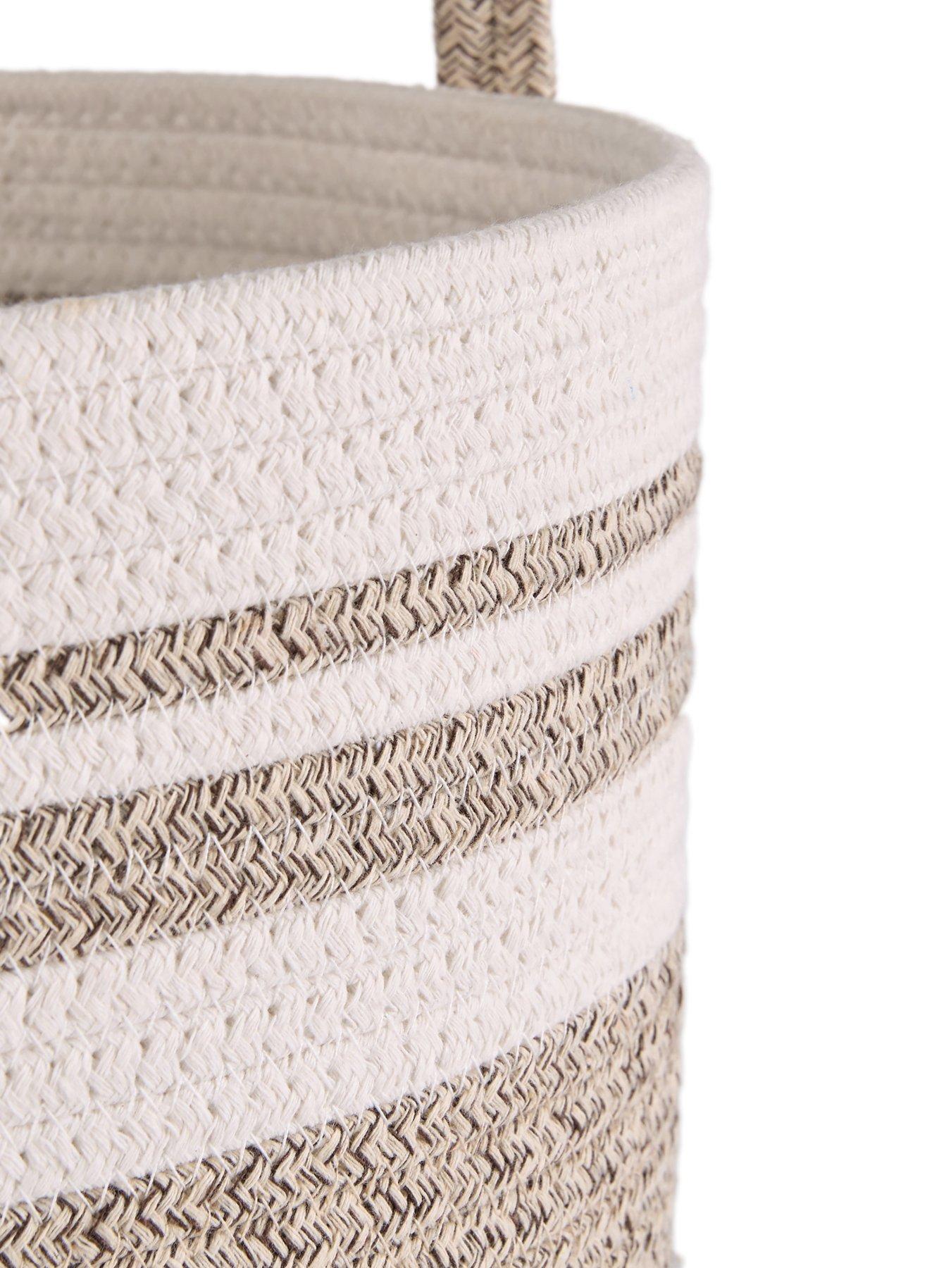 Image 4 of 8 of The Very Collection Set Of 2 Two Tone Cotton Rope Storages With Handle