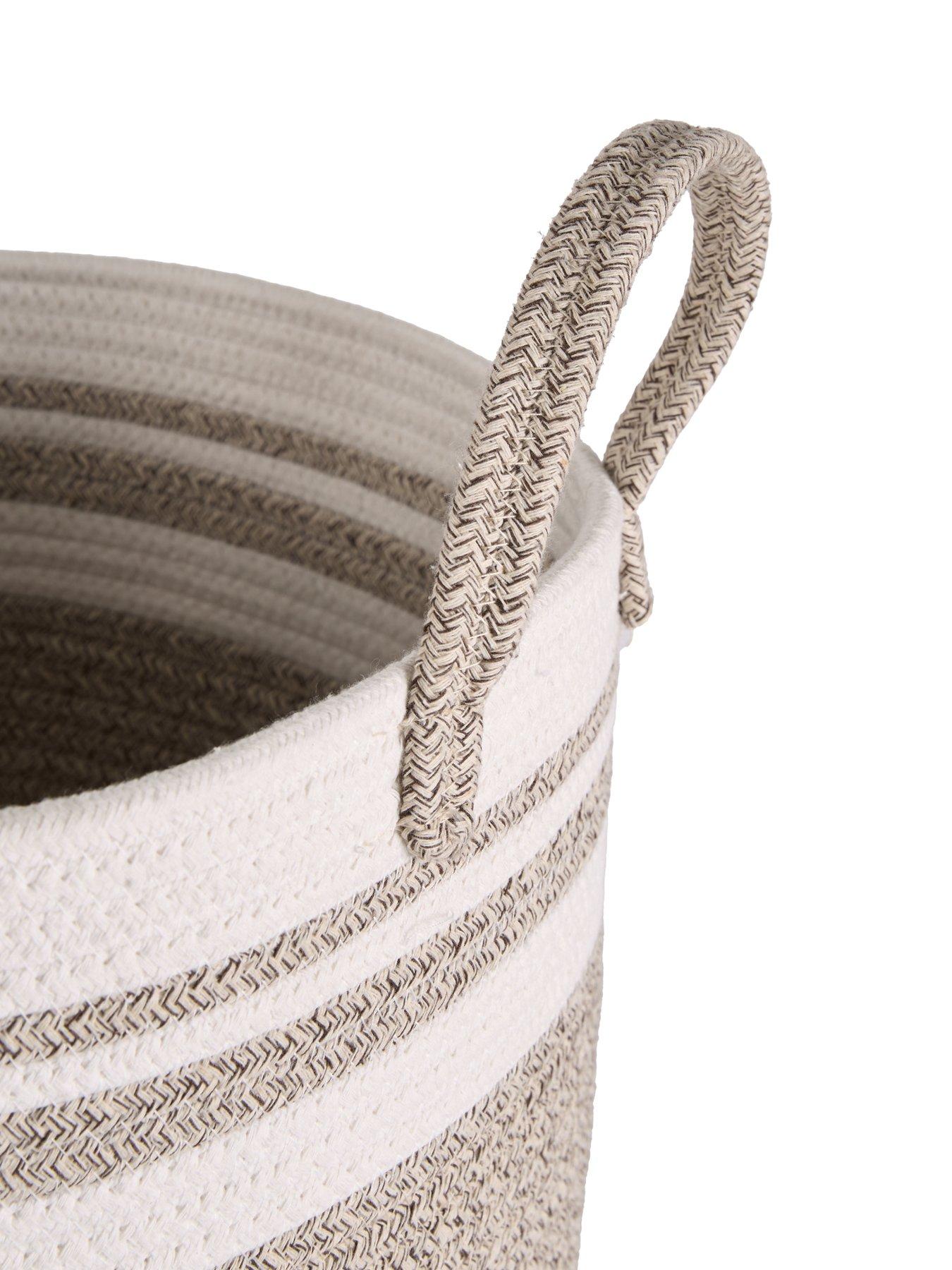 Image 5 of 8 of The Very Collection Set Of 2 Two Tone Cotton Rope Storages With Handle