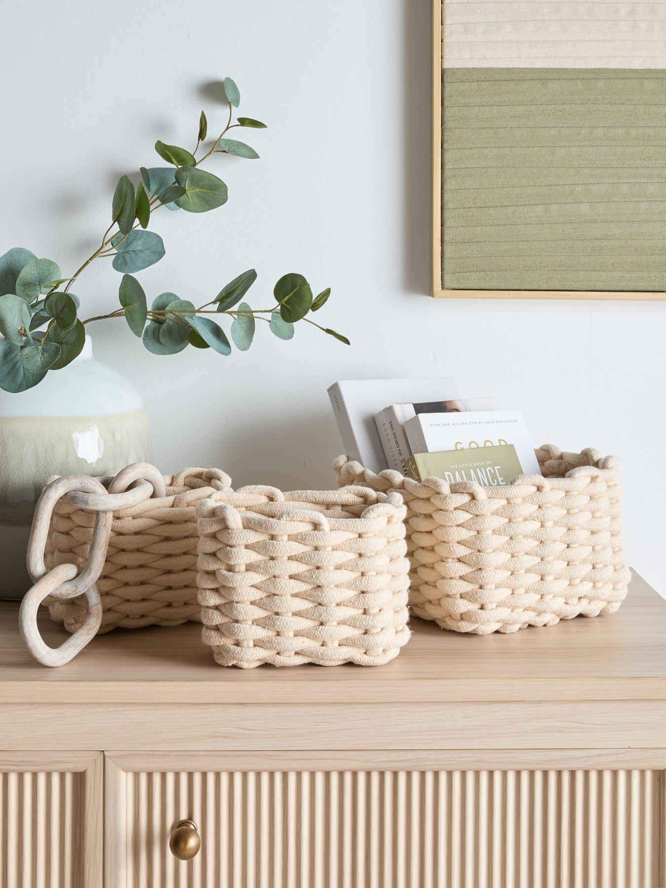 The Very Collection Set Of 3 Chunky Hand Rope Storage
