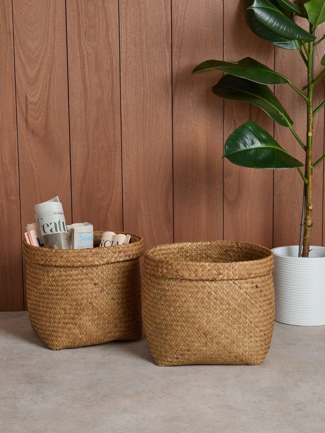 The Very Collection Set Of 2 Seagrass Hand Woven Storage