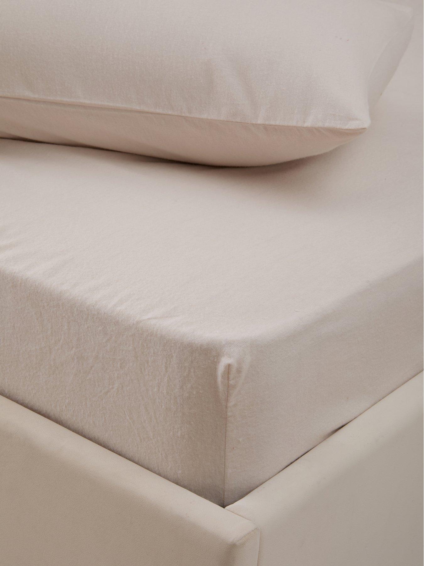 Image 1 of 5 of The Very Collection 100% Brushed Cotton 28 Cm Fitted Sheet