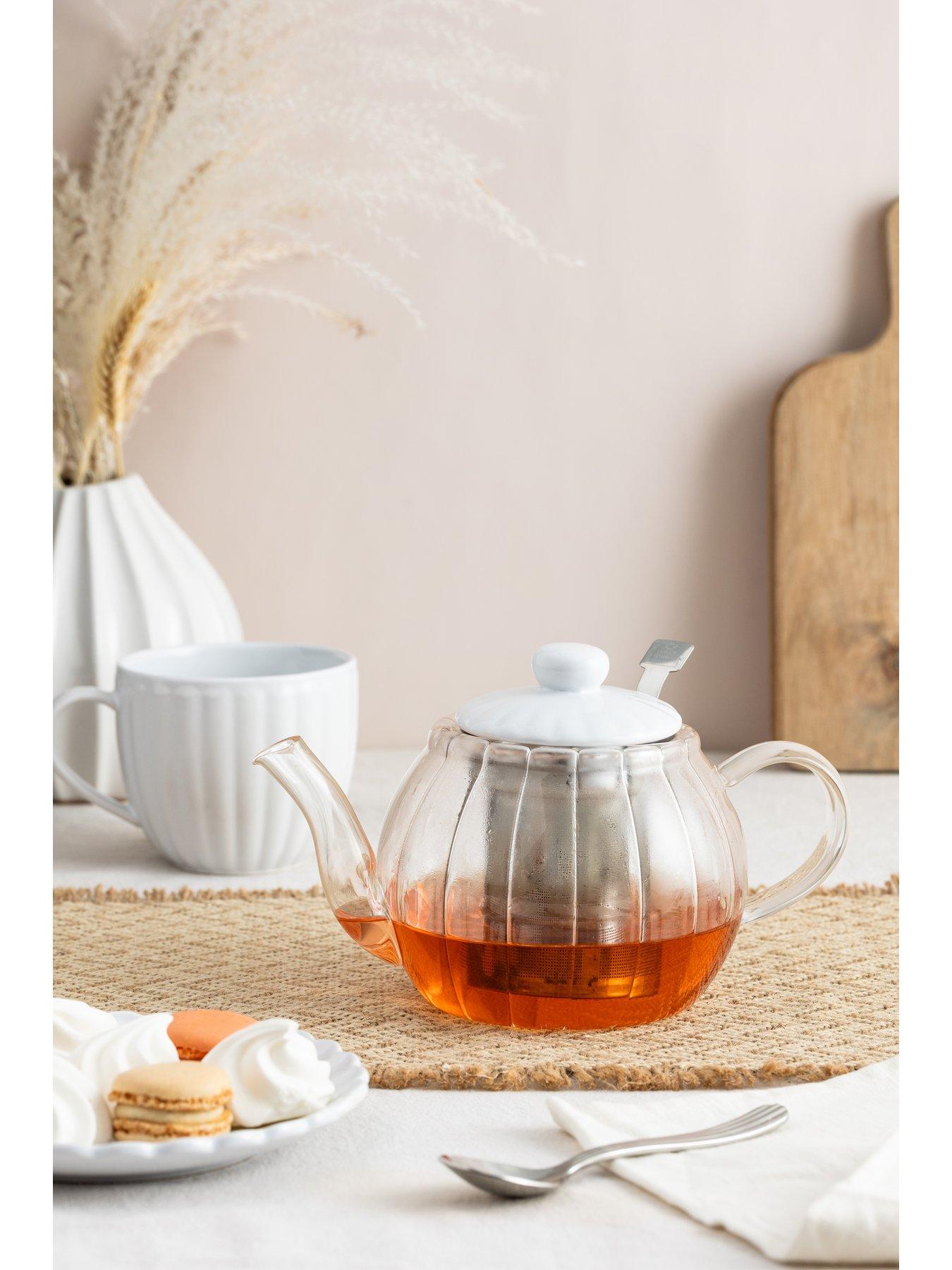 Price & Kensington Luxe Glass Teapot 1l White
