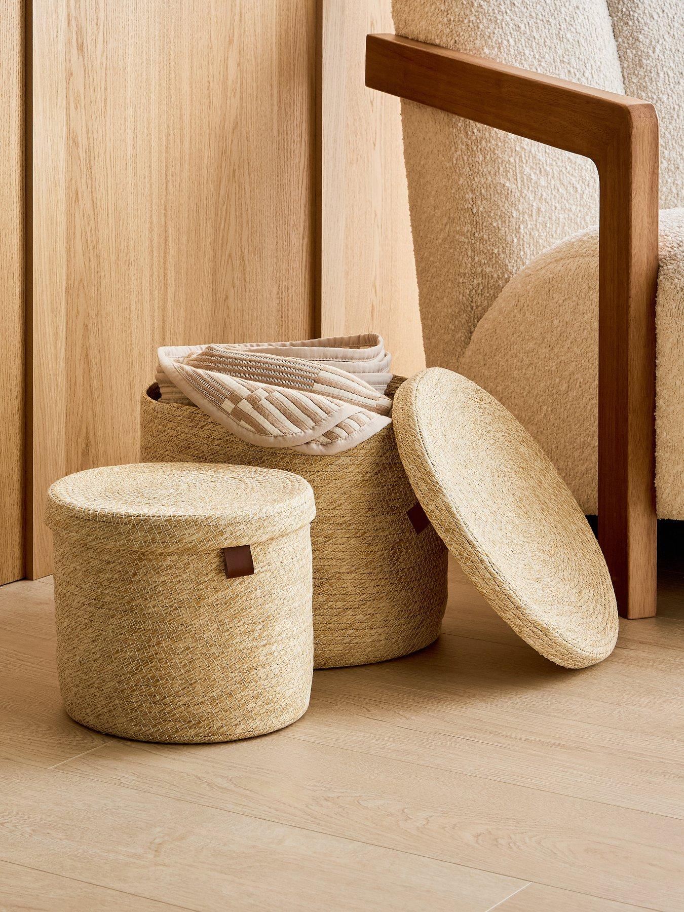 Image 1 of 6 of The Very Collection Set of 2 Paper Rope Basket with Lid