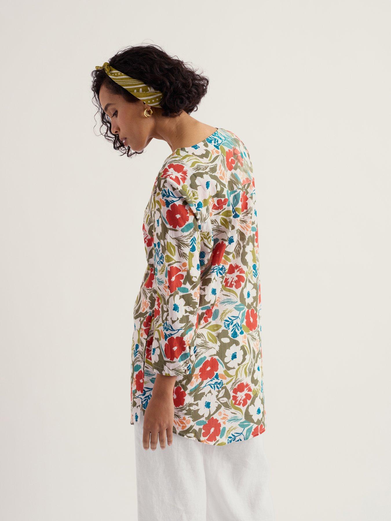 Image 2 of 5 of Seasalt Cornwall Op Art Tunic Summer Shadows Chalk - Multi