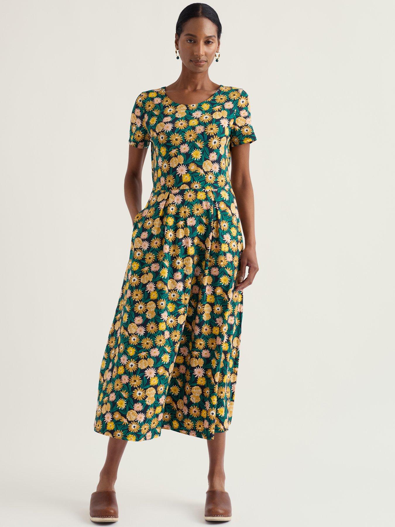 Image 1 of 5 of Seasalt Cornwall Veronica Dress Marigold Meadow Inkwell - Multi