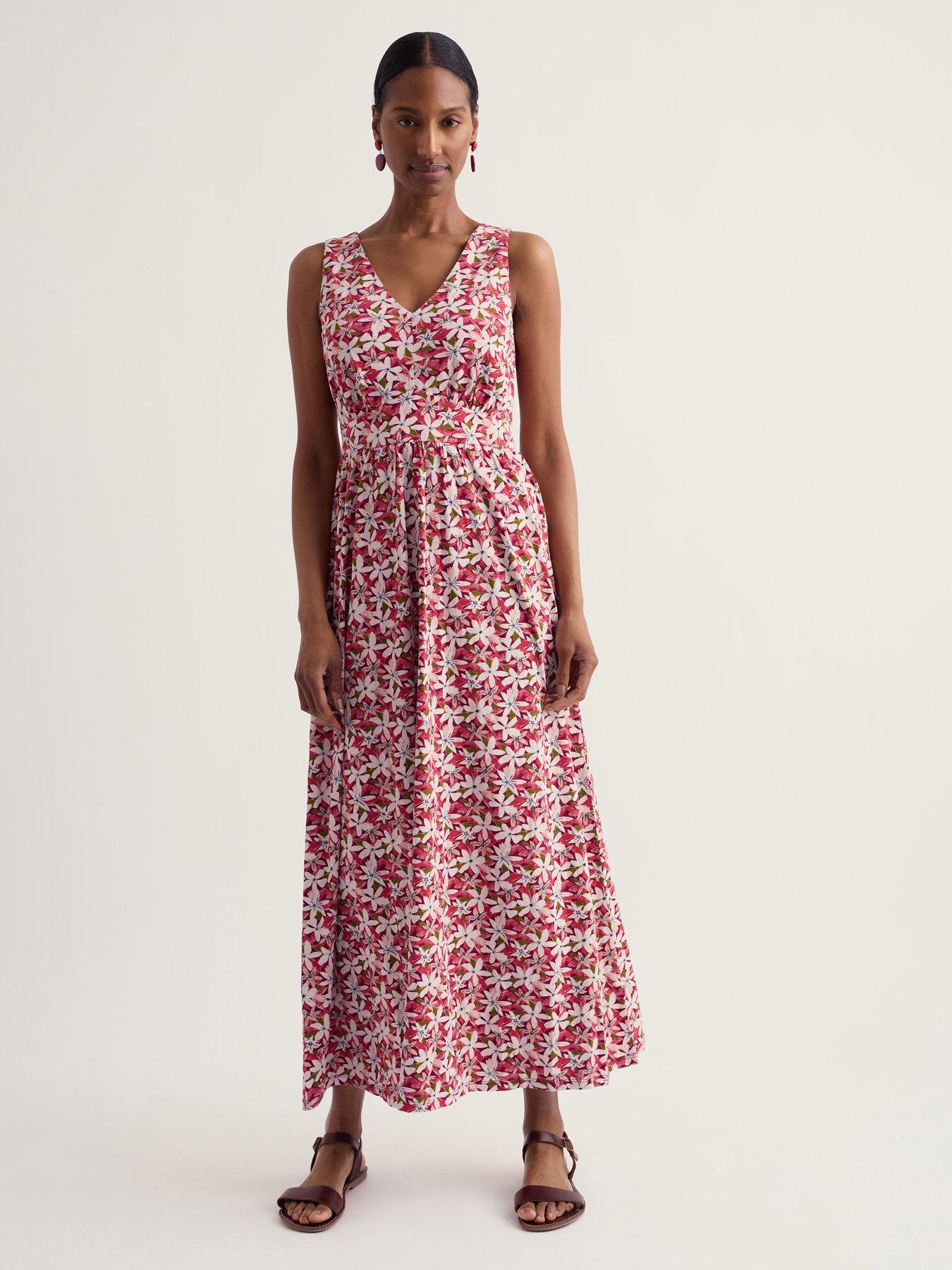 Seasalt Cornwall Polmanter Dress Tropic Flower Dark Freesia - Multi